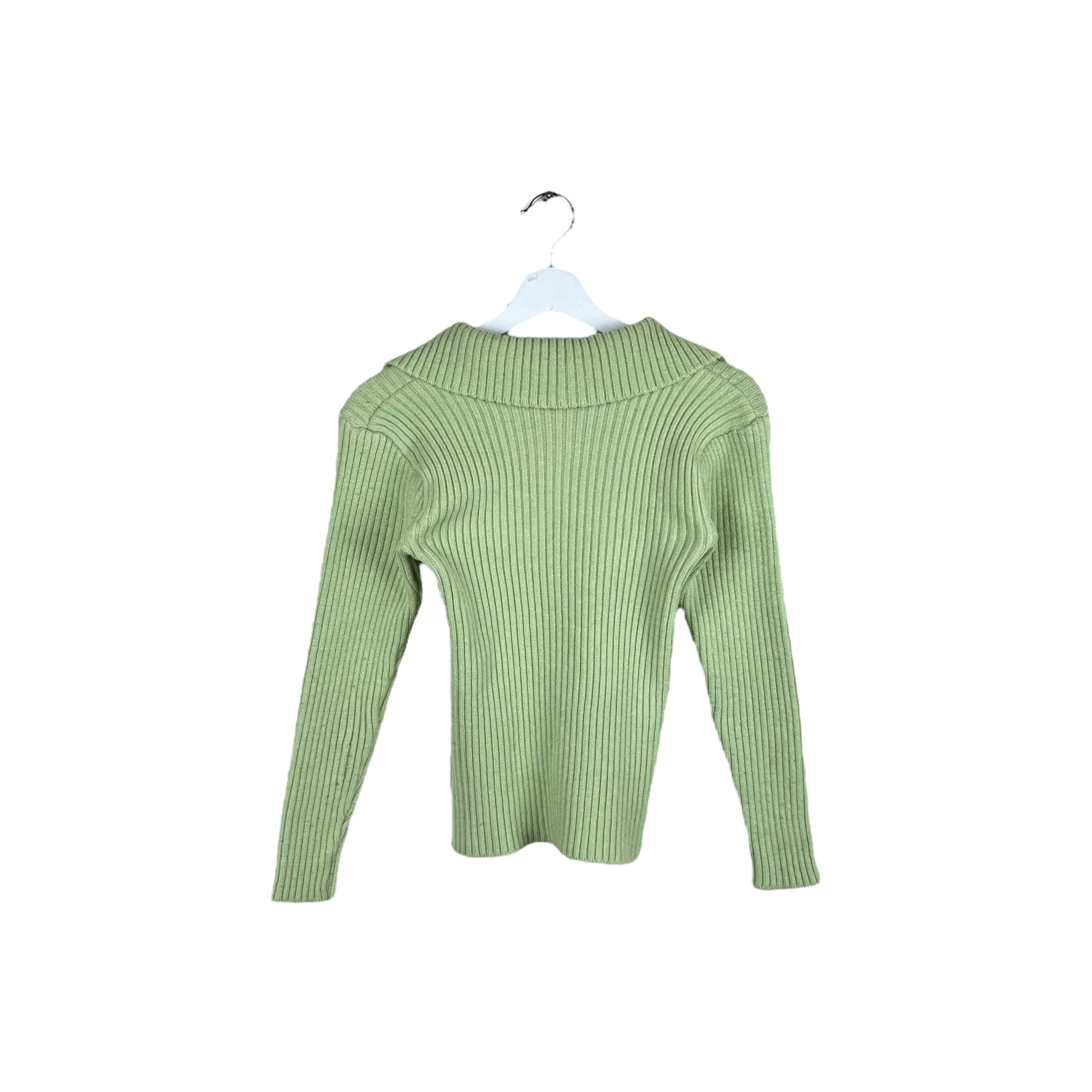 Vintage Women’s Braided Knit Top Light Green
