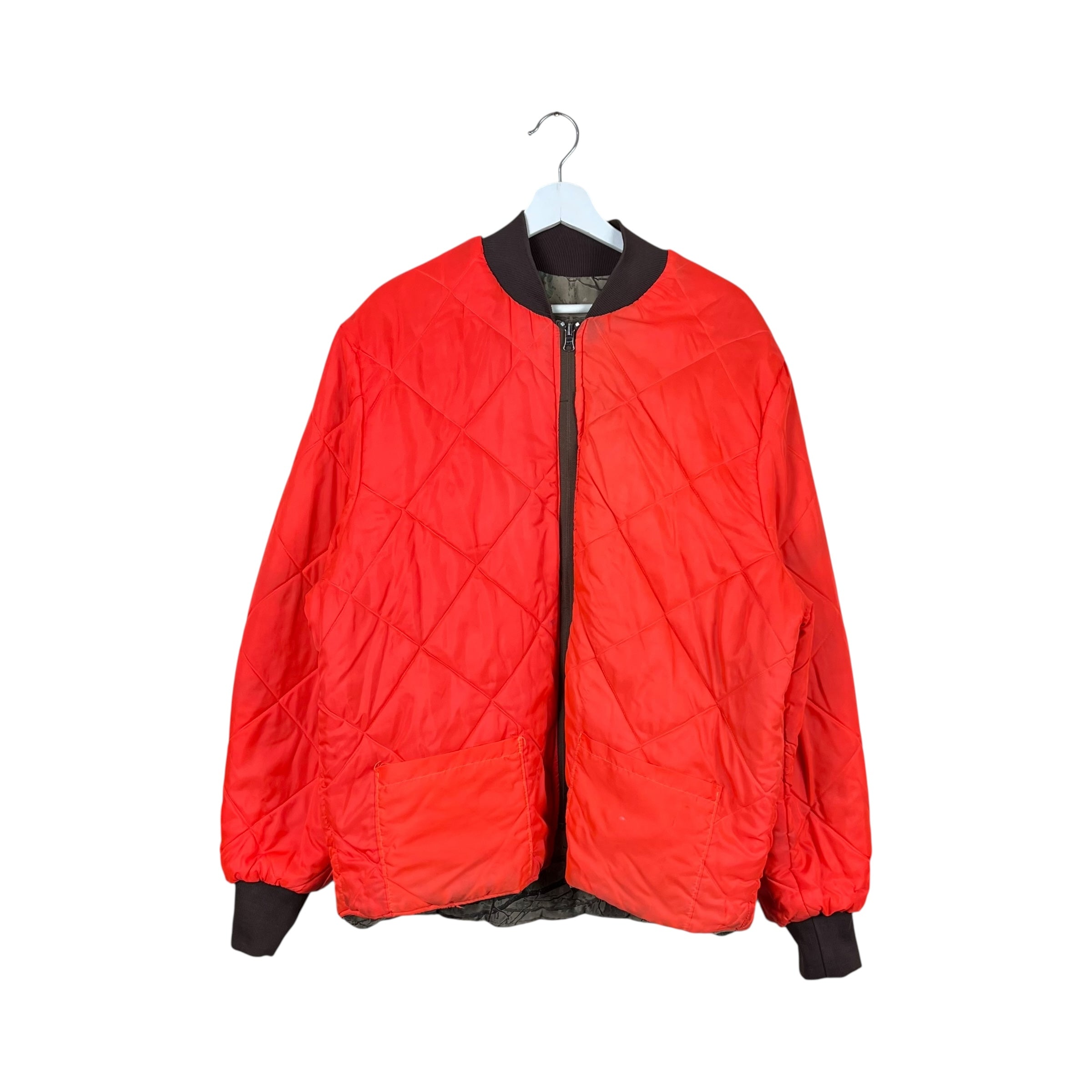 Vintage Nikaldi Reversible RealTree Puffer Bomber Jacket Camo/Orange