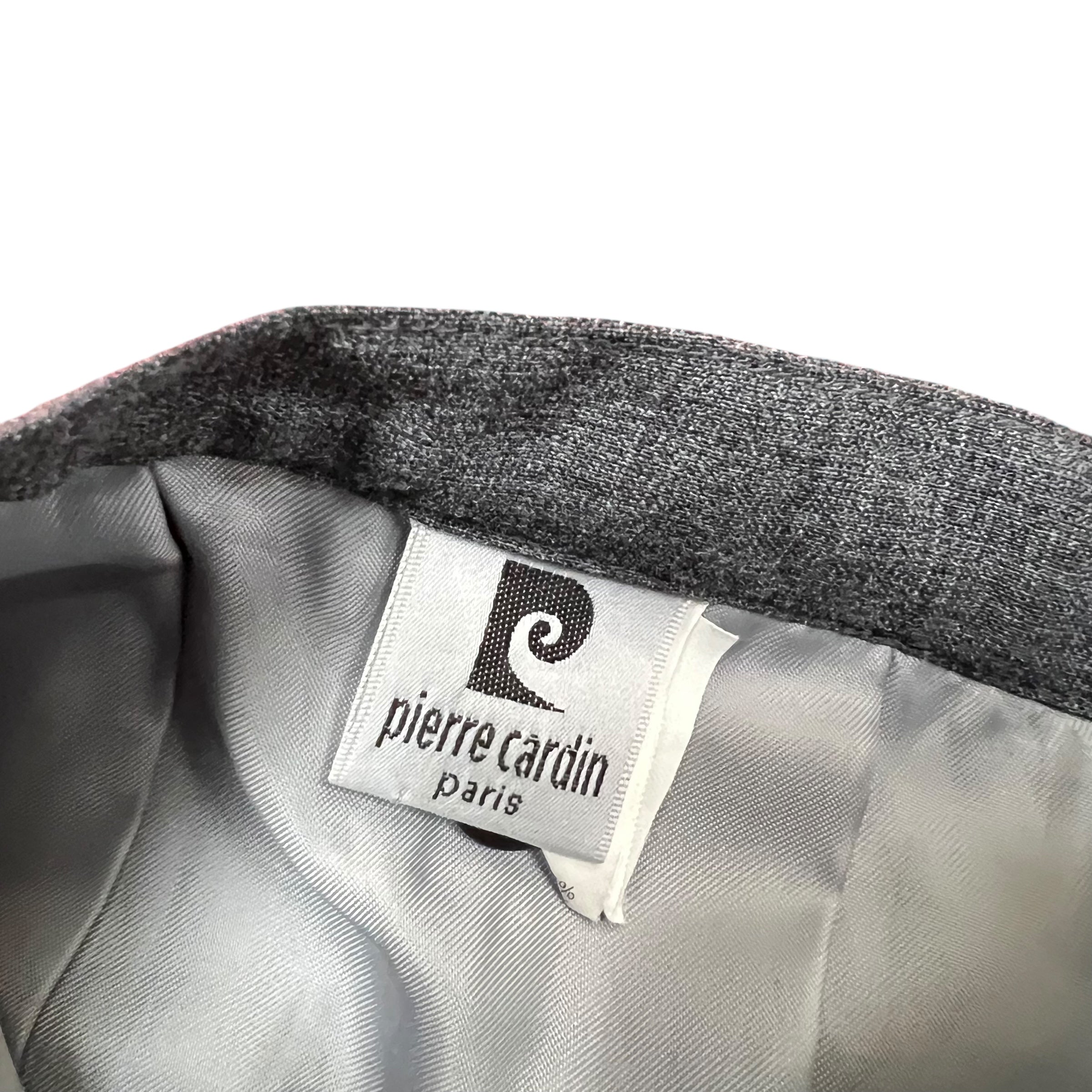 Vintage Pierre Cardin Women’s Flower Embroidery Pencil Skirt Grey