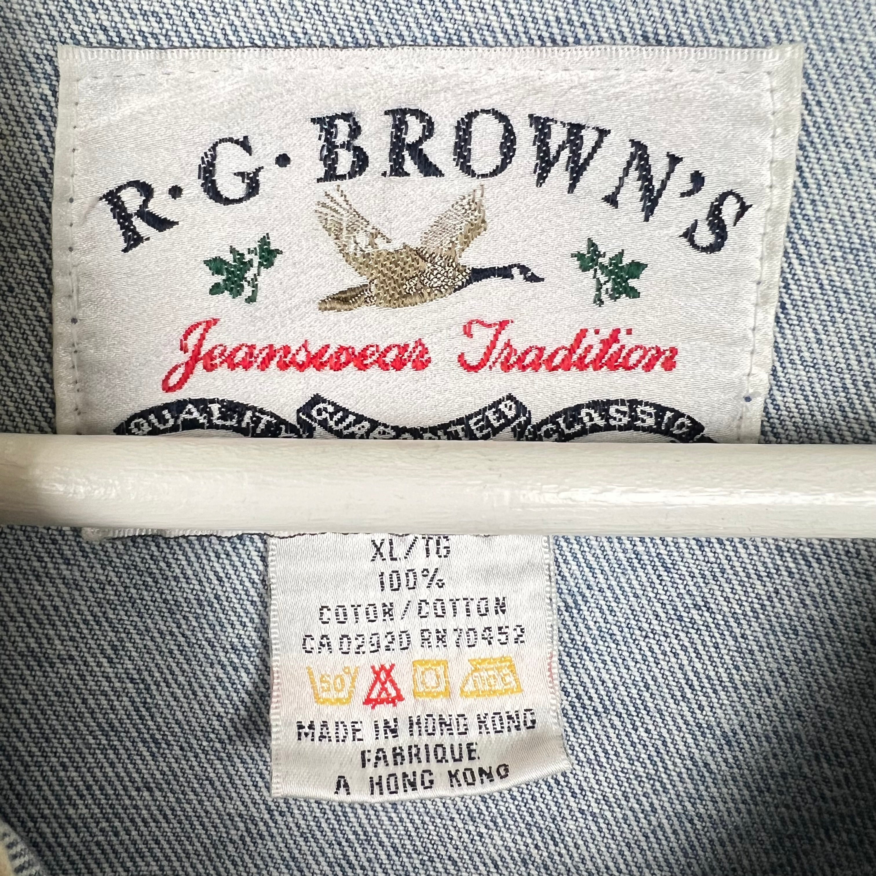 Vintage R.G. Browns Jeanswear Denim Jacket Mid Wash/Cream