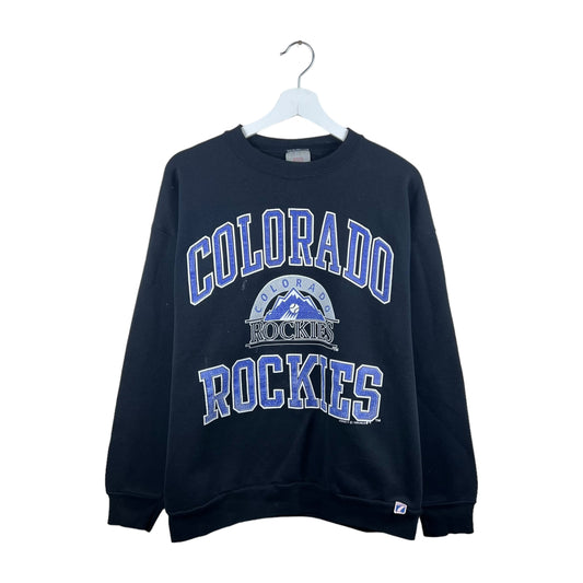 1991 Colorado Rockies Arch Logo Crewneck Black