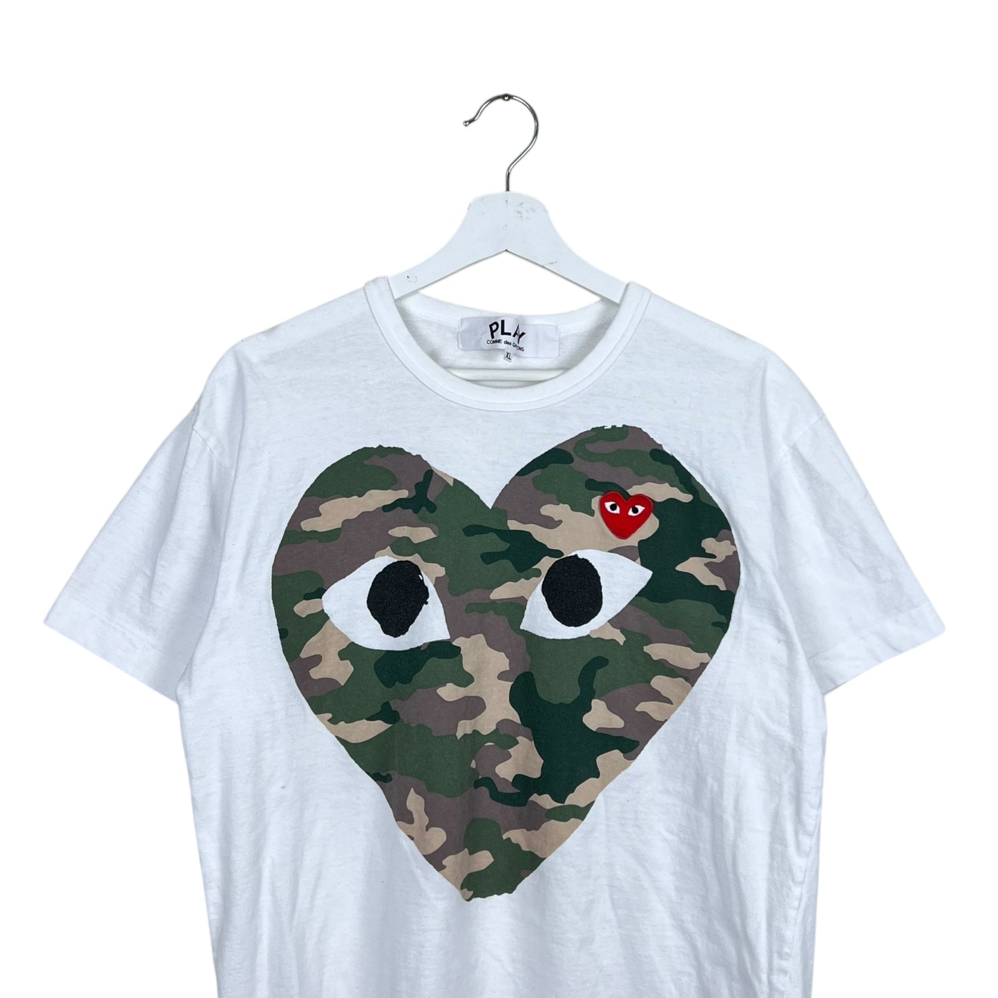 Commes Des Garçon PLAY Camo Heart Tee White
