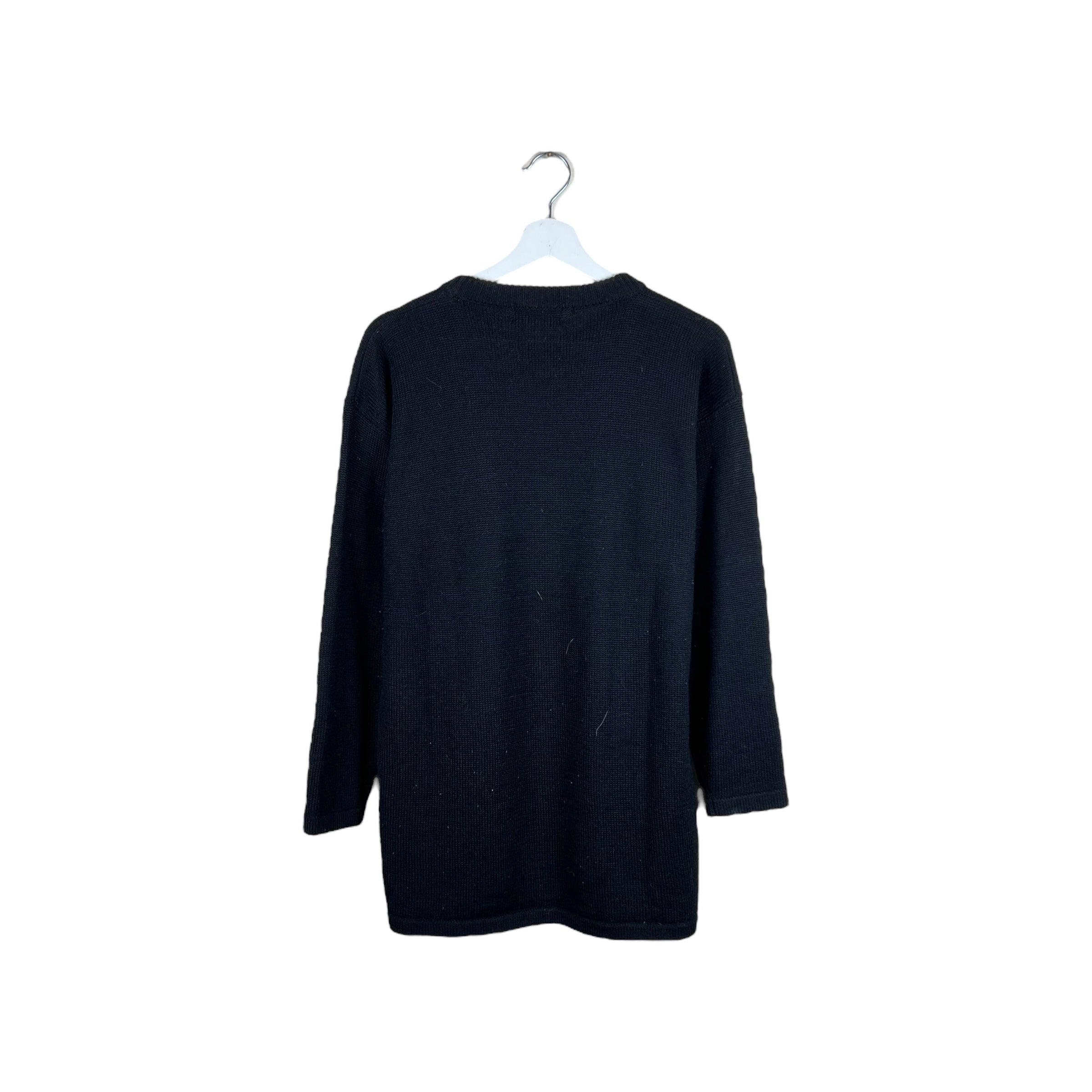 Vintage Kenneth Michael Creations Cat Design Knit Black