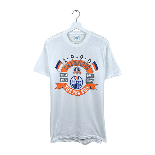 1990 Edmonton Oilers “The New Era” Champions Graphic Tee White