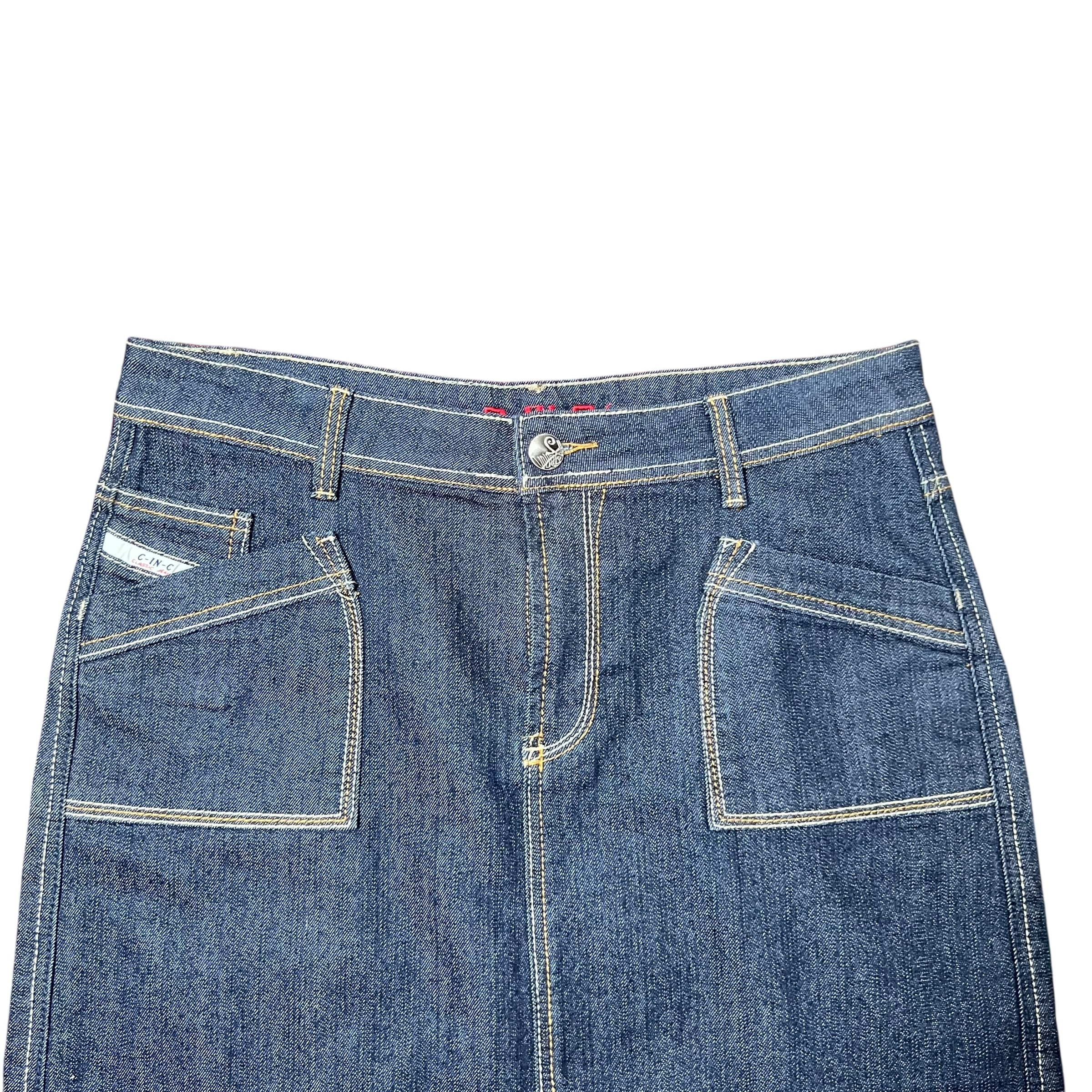 Vintage C-IN-C Women’s Mid Length Denim Skirt Dark Wash