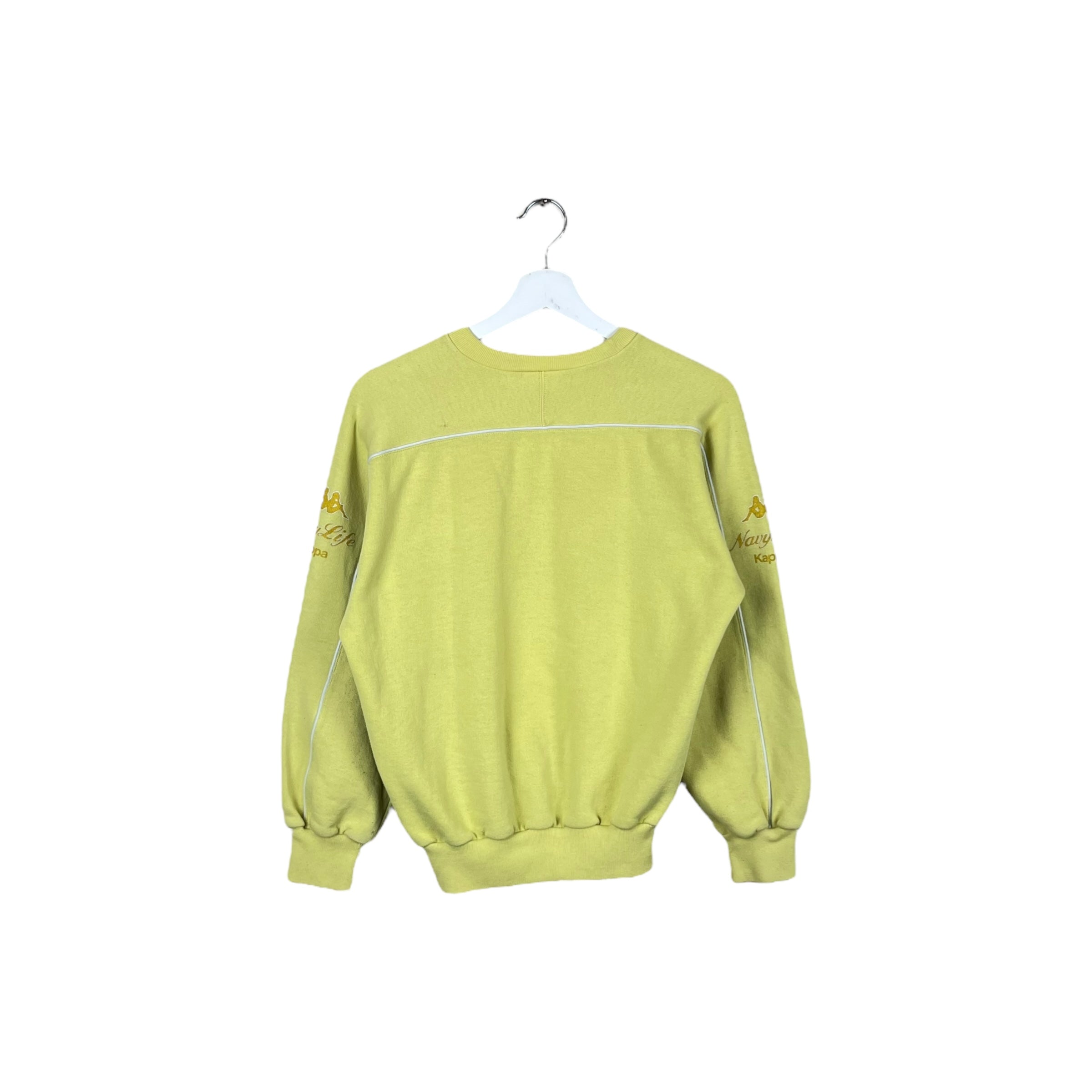 Vintage Kappa Sport Women’s Navy Life Logo Crewneck Soft Yellow