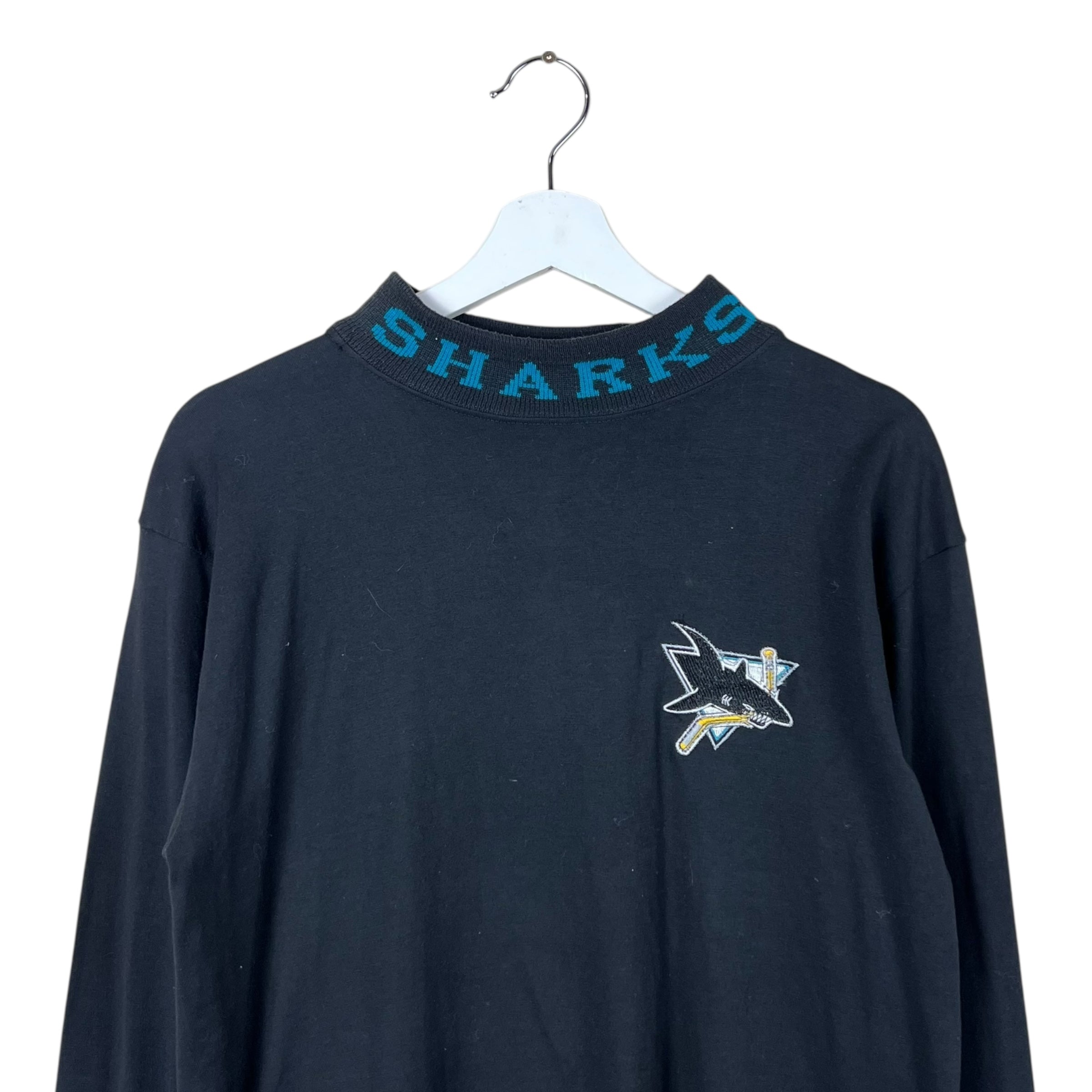 1991 Starter NHL San Jose Sharks Mock Neck Longsleeve Black