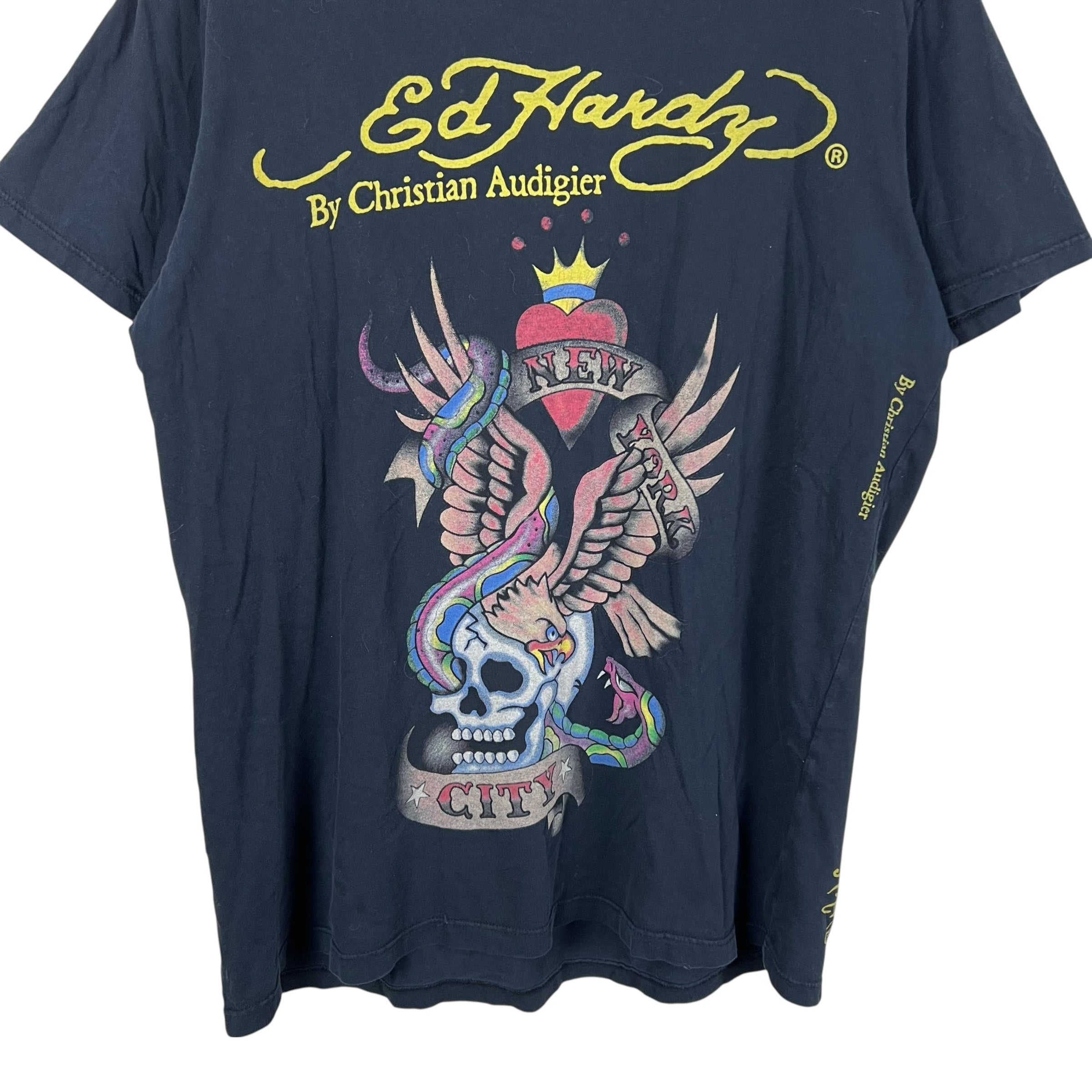 Vintage Ed Hardy by Christian Audigier Snake Tee Black