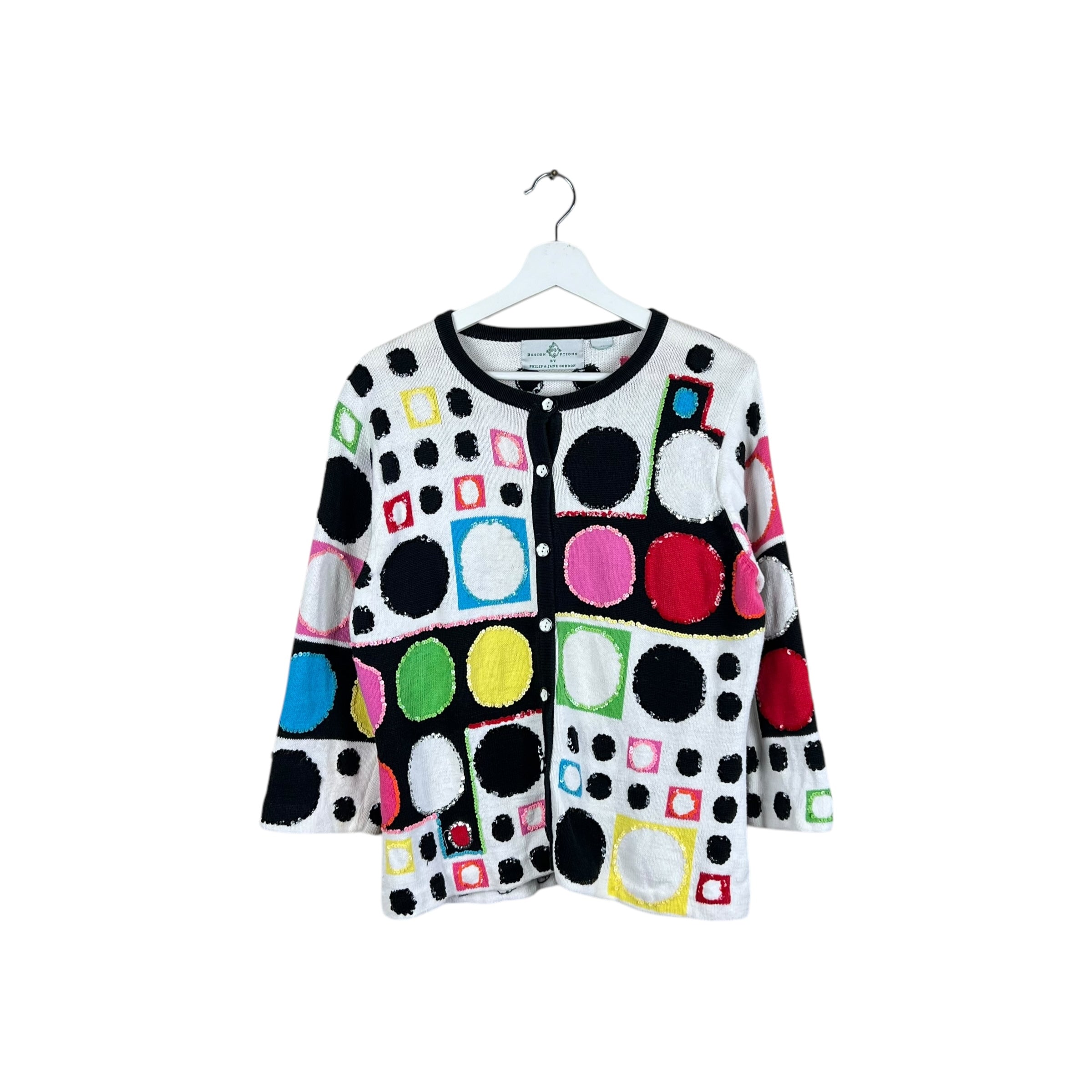 Vintage Design Options Women’s Bedazzled Multi Design Cardigan