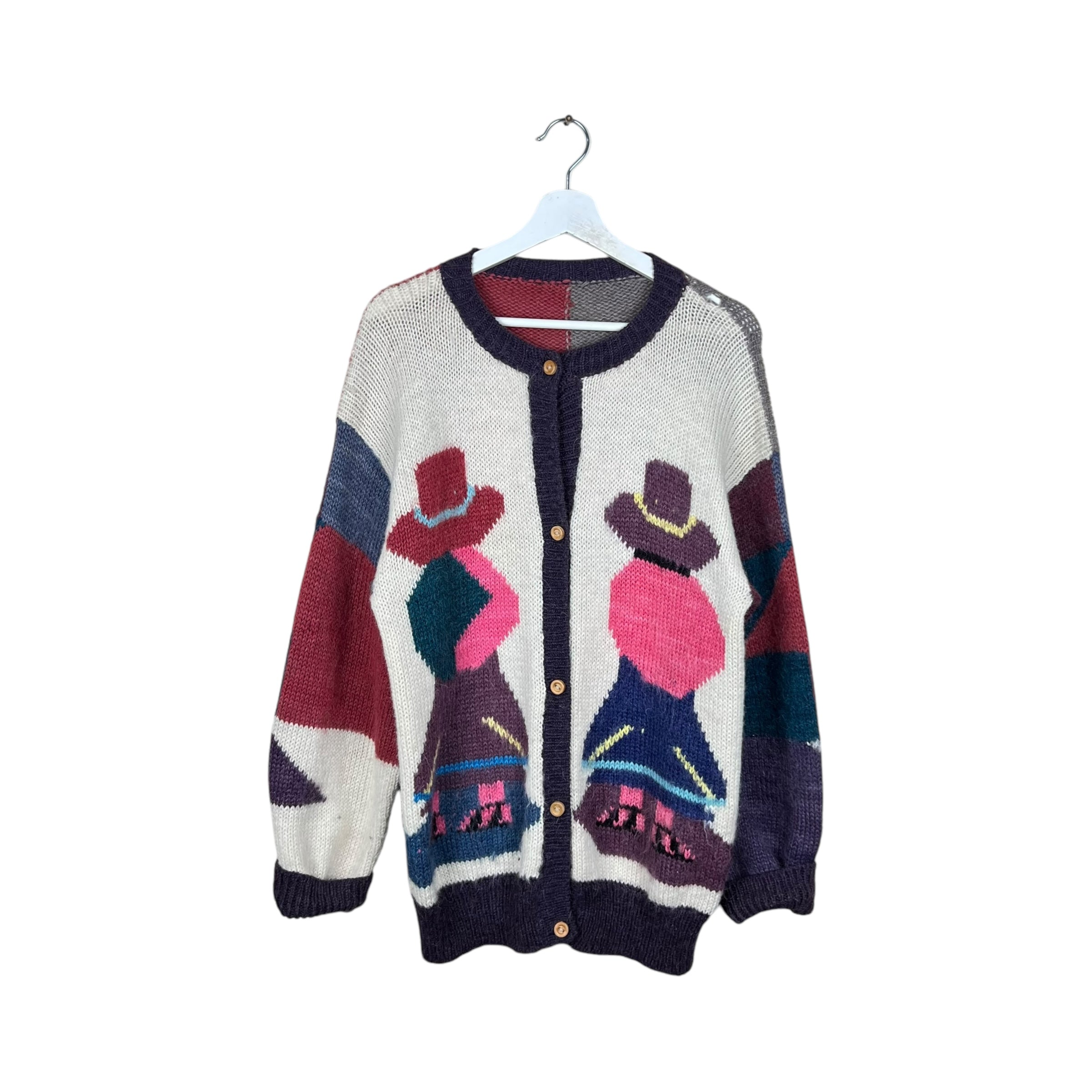 Vintage Women’s Amos & Andes Peruvian Alpaca Wool Cardigan