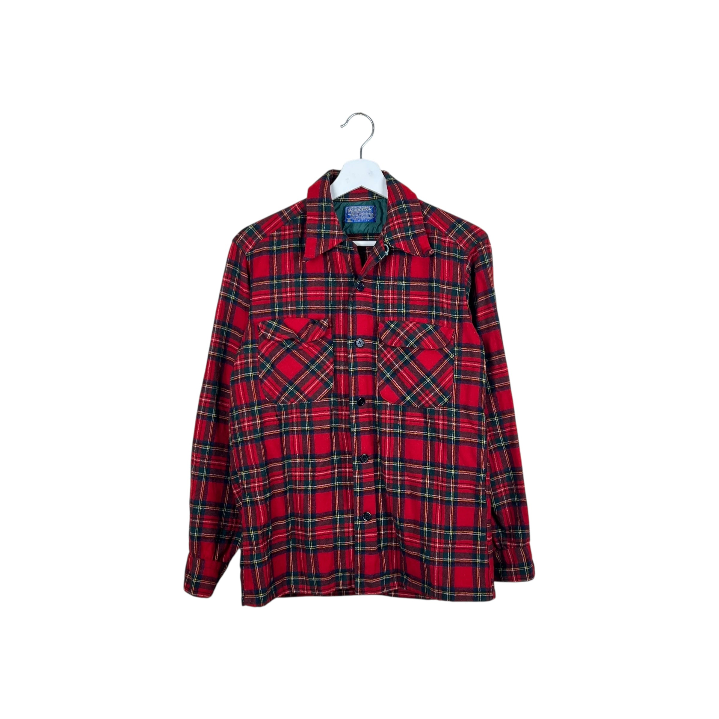 Vintage Pendleton Plaid Button Up Shirt Red