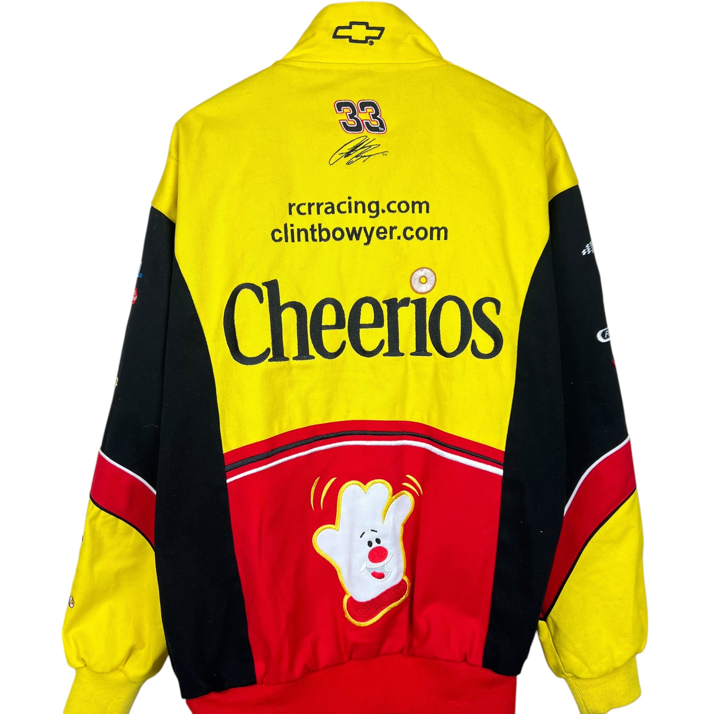 Vintage Chase Authentics NASCAR Clint Bowyer Cheerios Racing Jacket Yellow