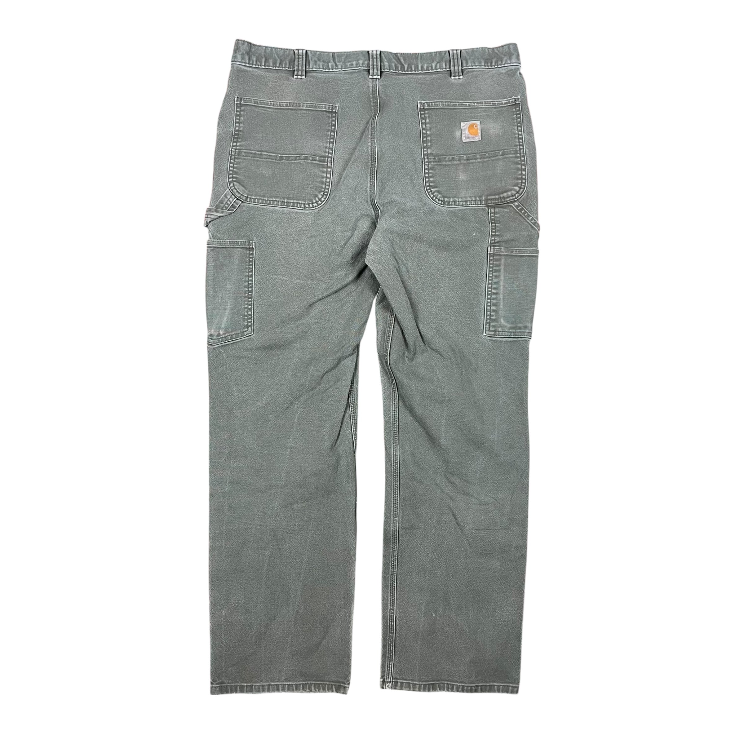 Vintage Carhartt Relaxed Fit Carpenter Double Knee Pants Faded Green
