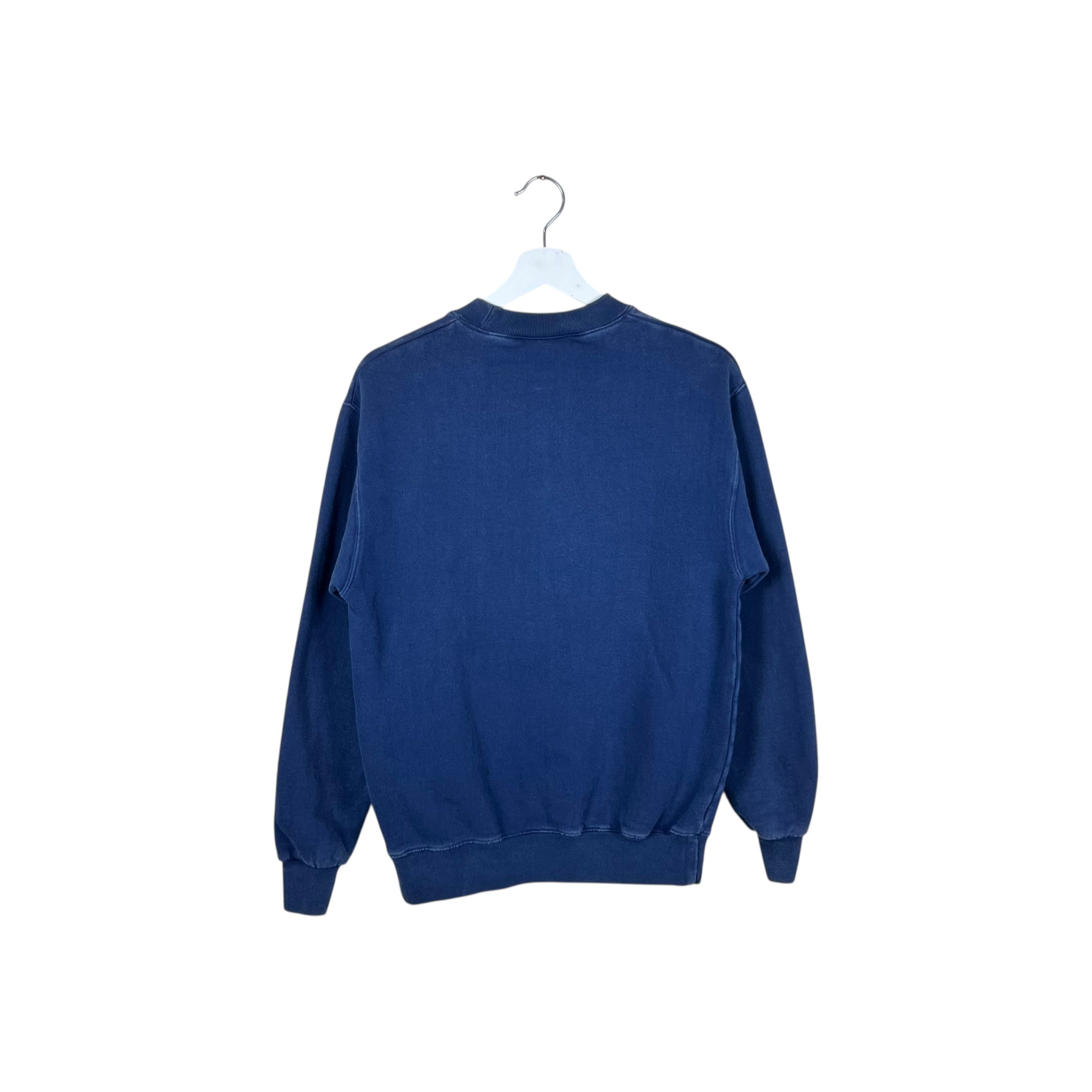 Vintage Walt Disney World Embossed Mickey Logo Crewneck Washed Navy