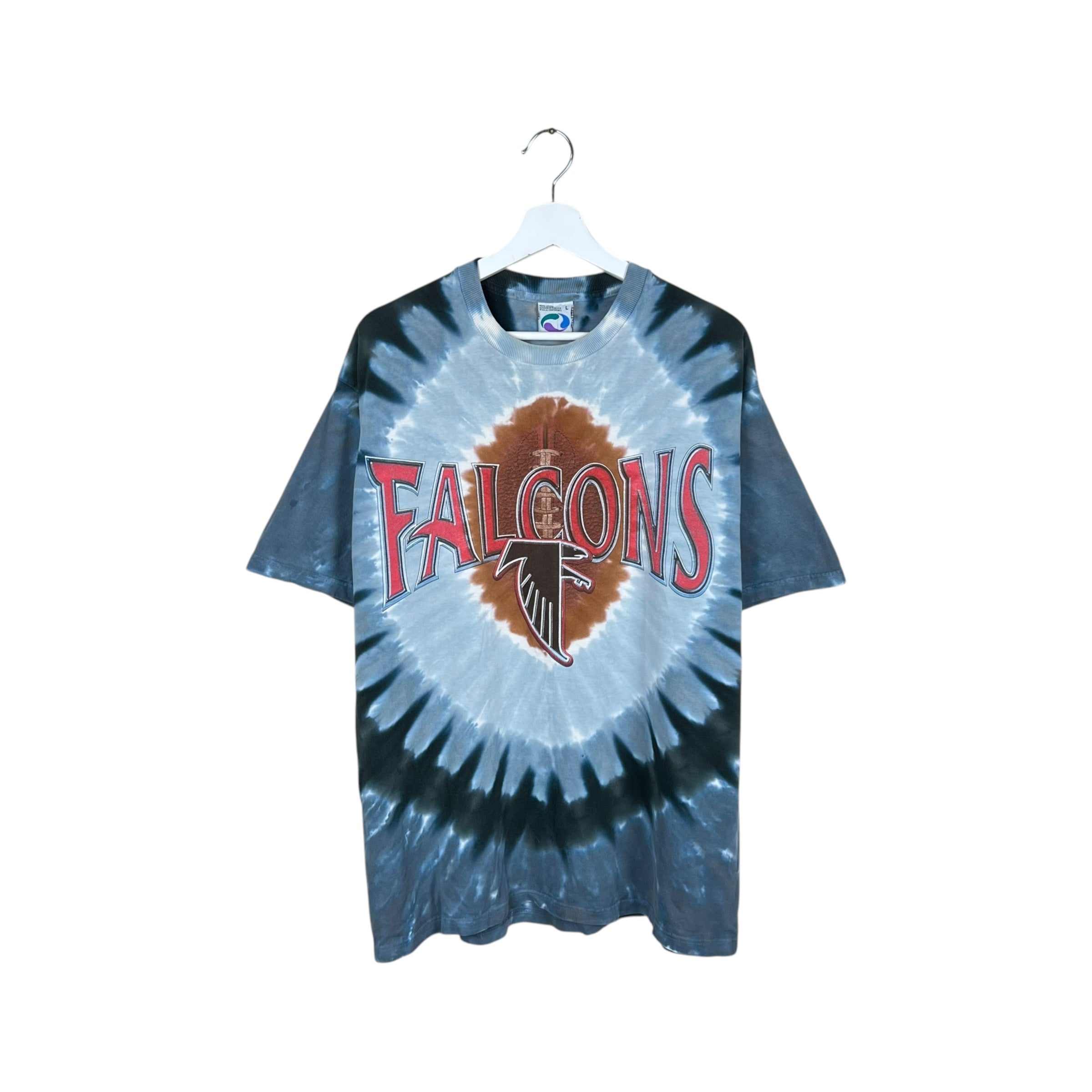 Vintage Liquid Blue Atlanta Falcons Tye Die Logo Tee