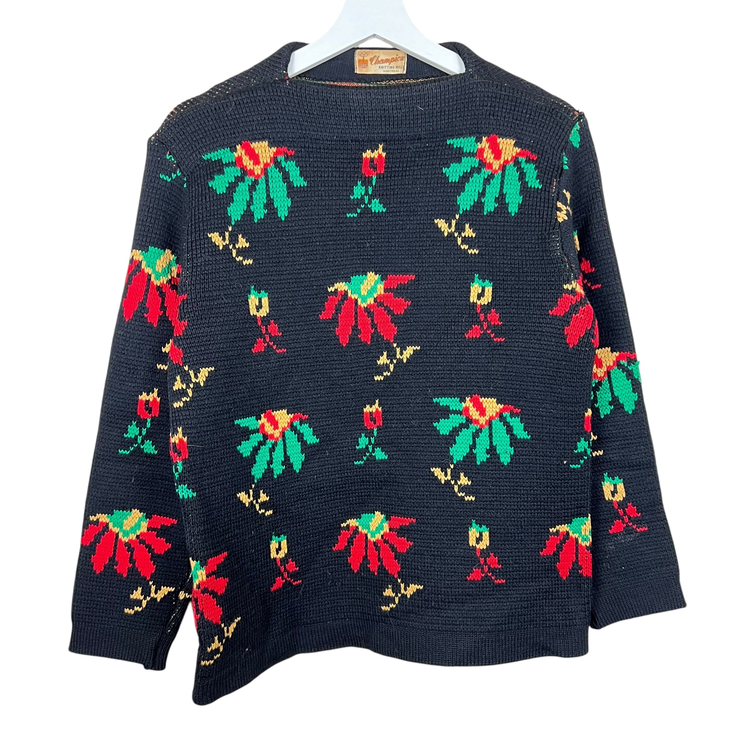 1970’s Champion Women’s Flower Pattern Knit Black