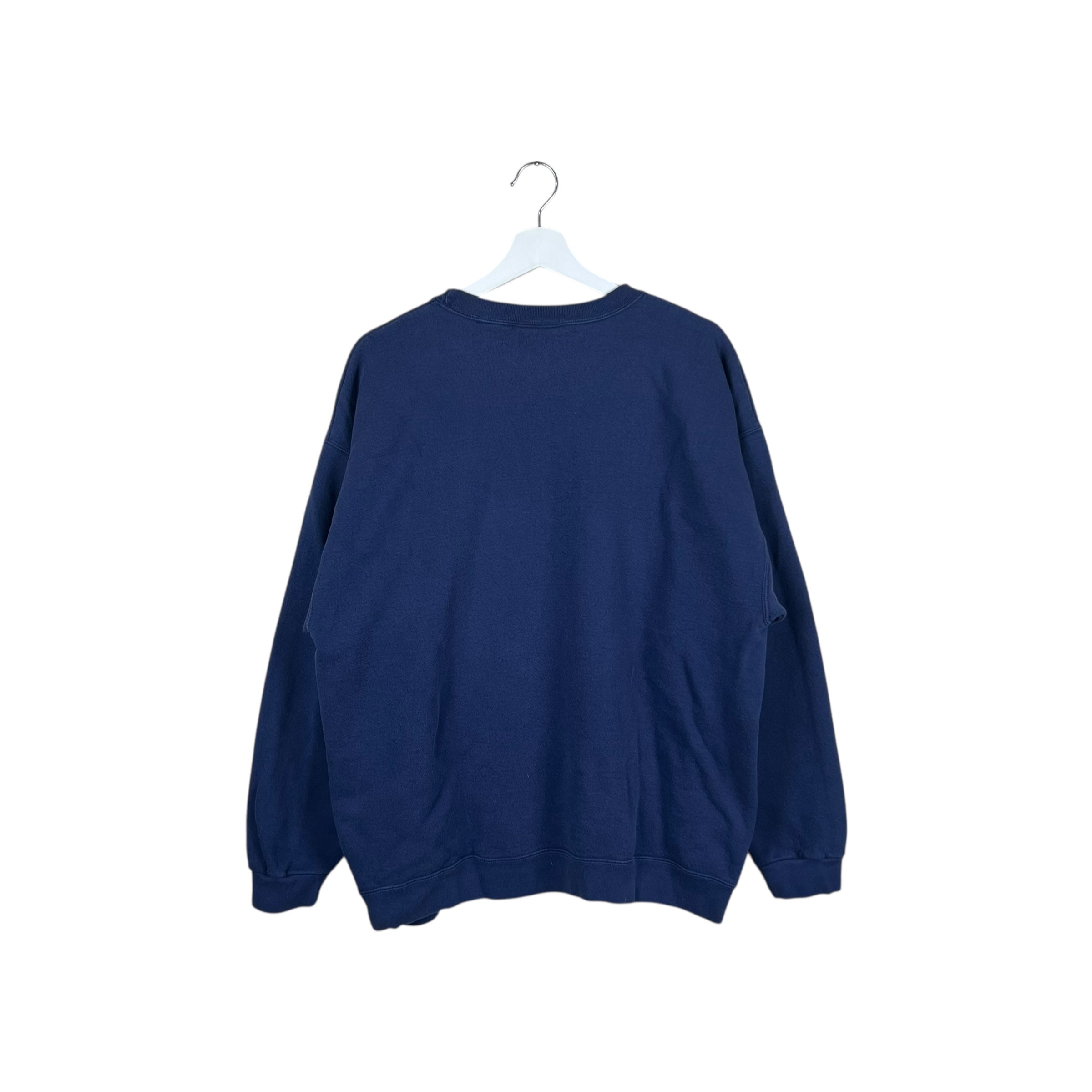 Vintage Adidas Embroidered Logo Crewneck Navy Blue