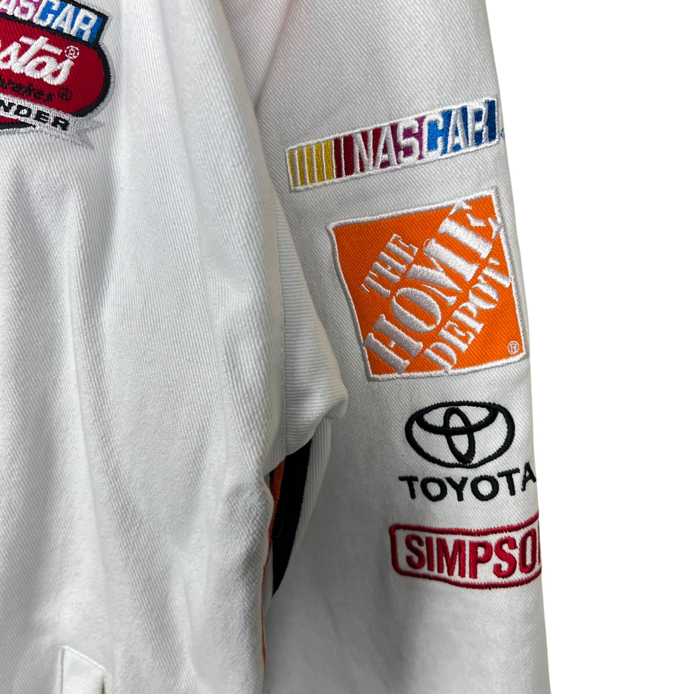 Vintage Chase Authentics NASCAR Tony Stewart Home Depot Racing Jacket White