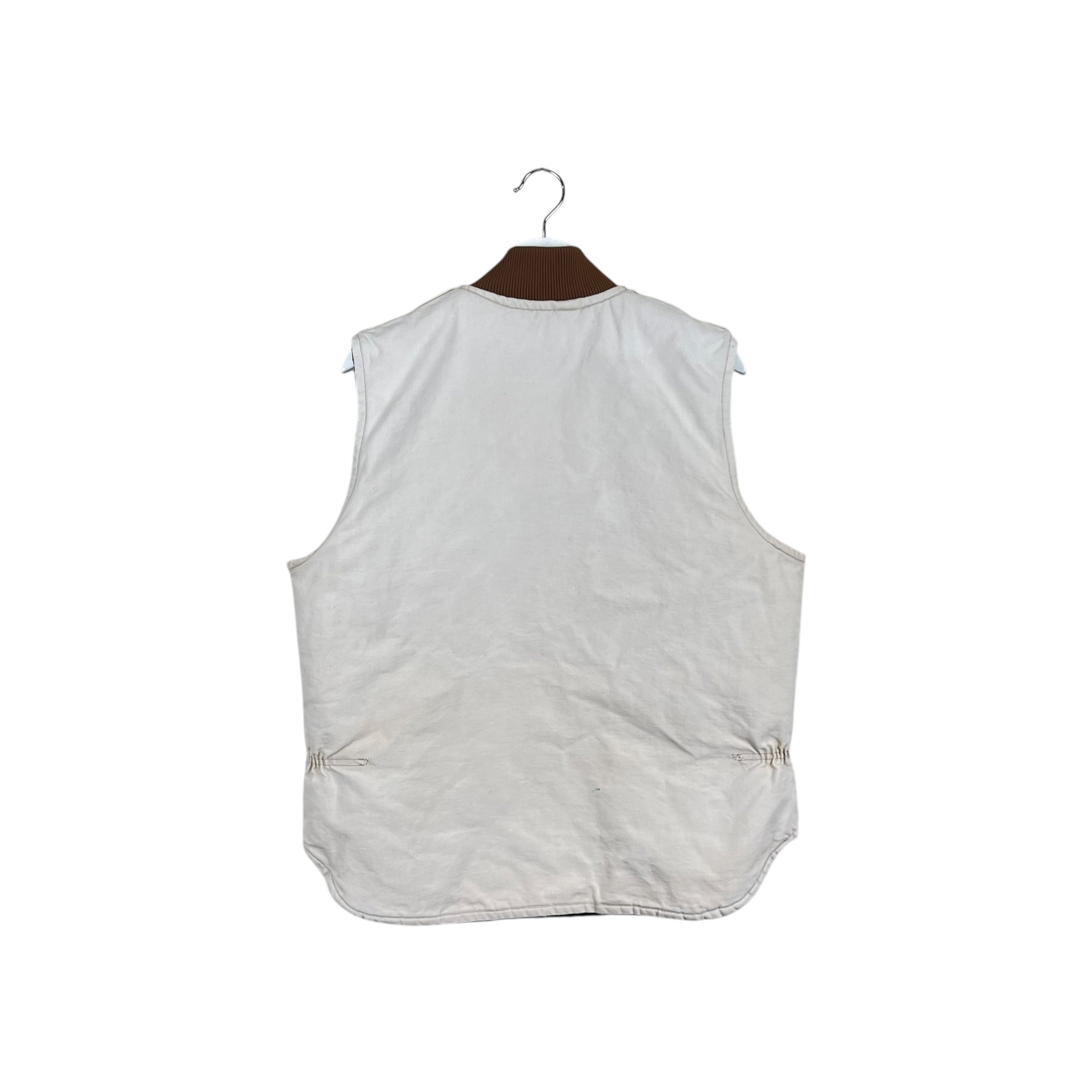 Vintage Carhartt Insulated Duck Vest Faded Cream