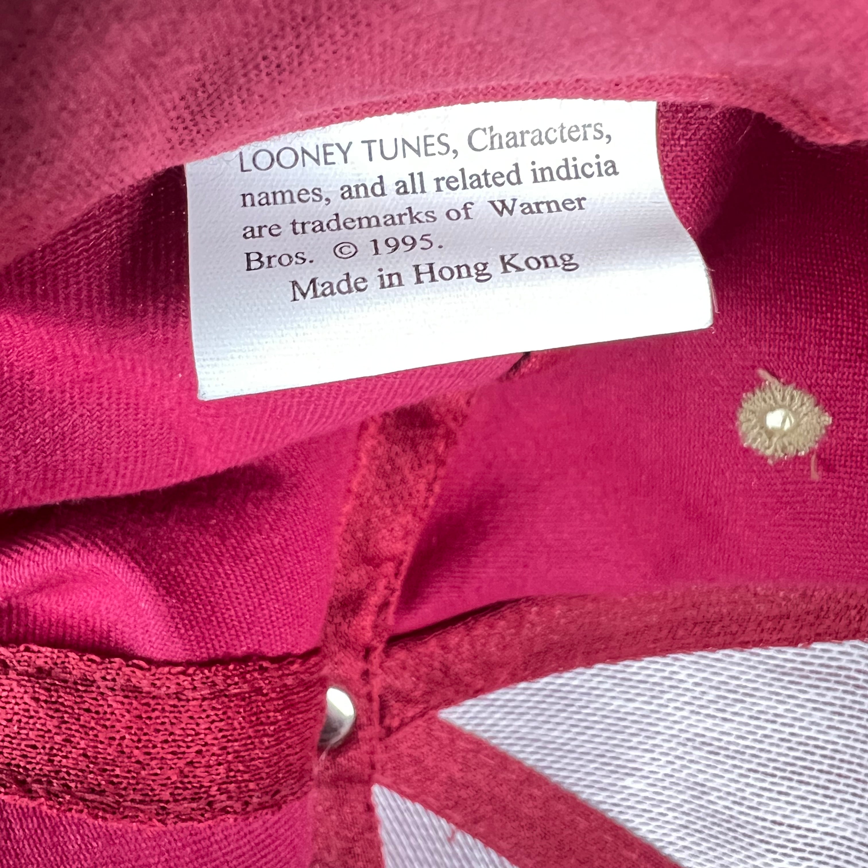 1995 Looney Tunes Embroidered Taz “Is It Friday Yet?” SnapBack Maroon