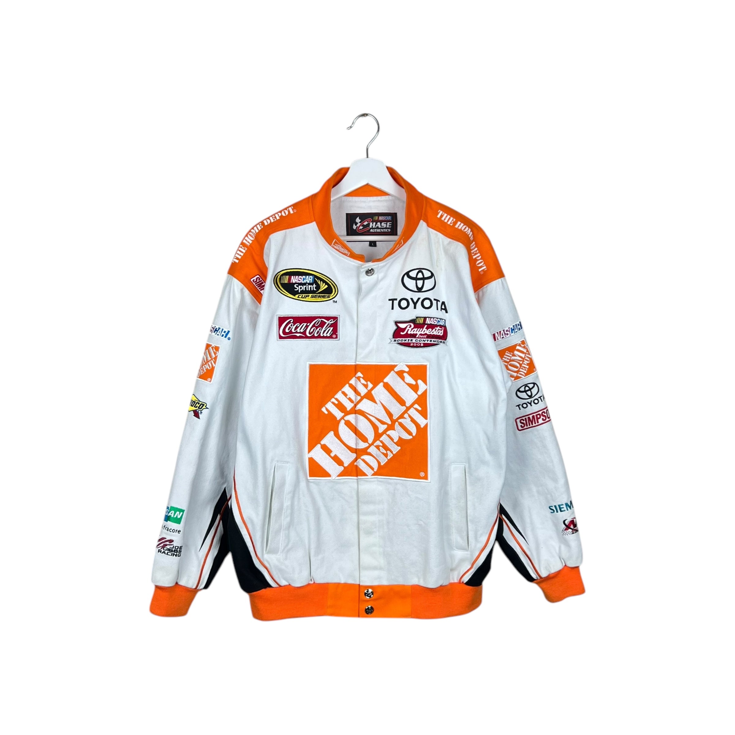 Vintage Chase Authentics NASCAR Tony Stewart Home Depot Racing Jacket White