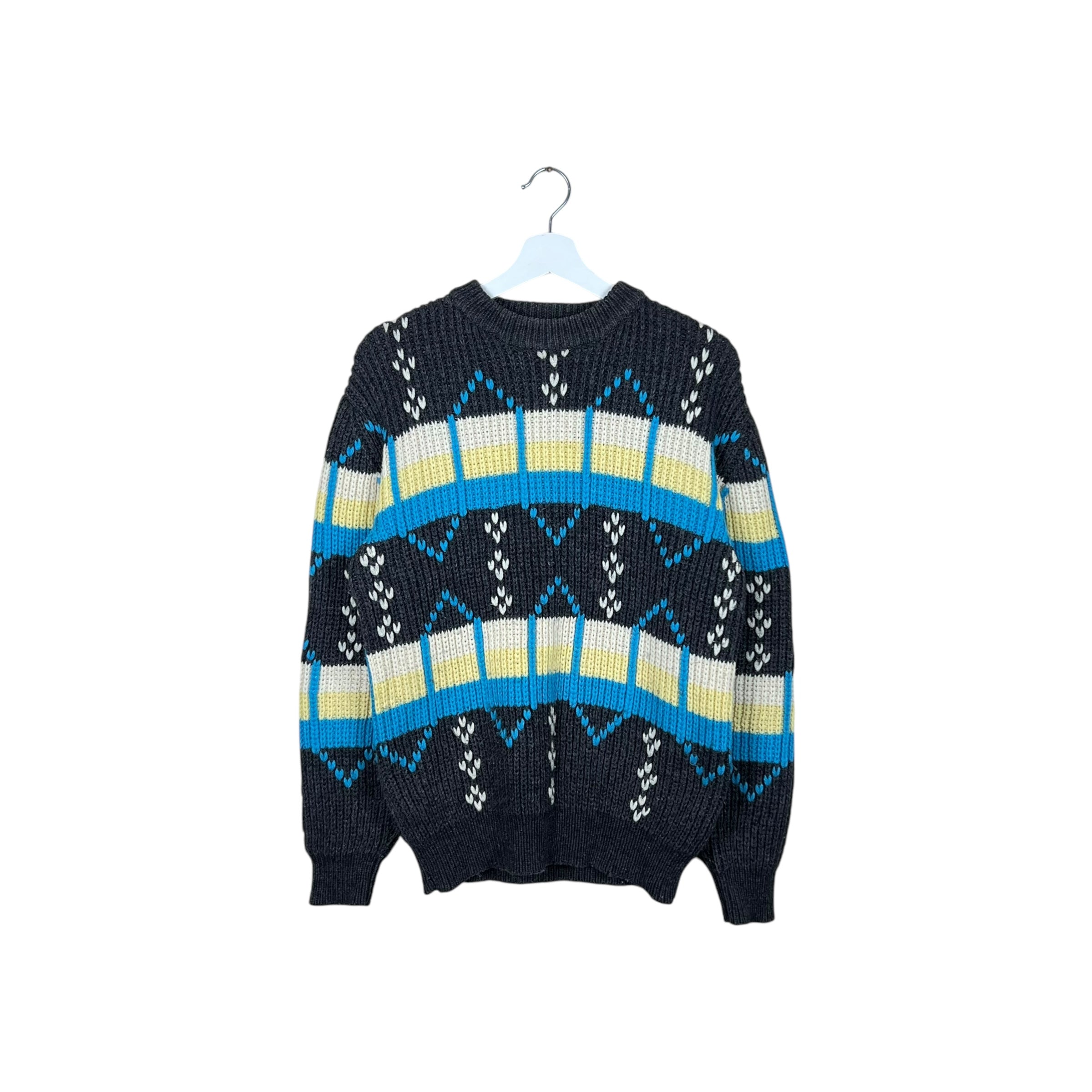 Vintage Claudie Zianno Women’s Multi Pattern Knit Grey/White