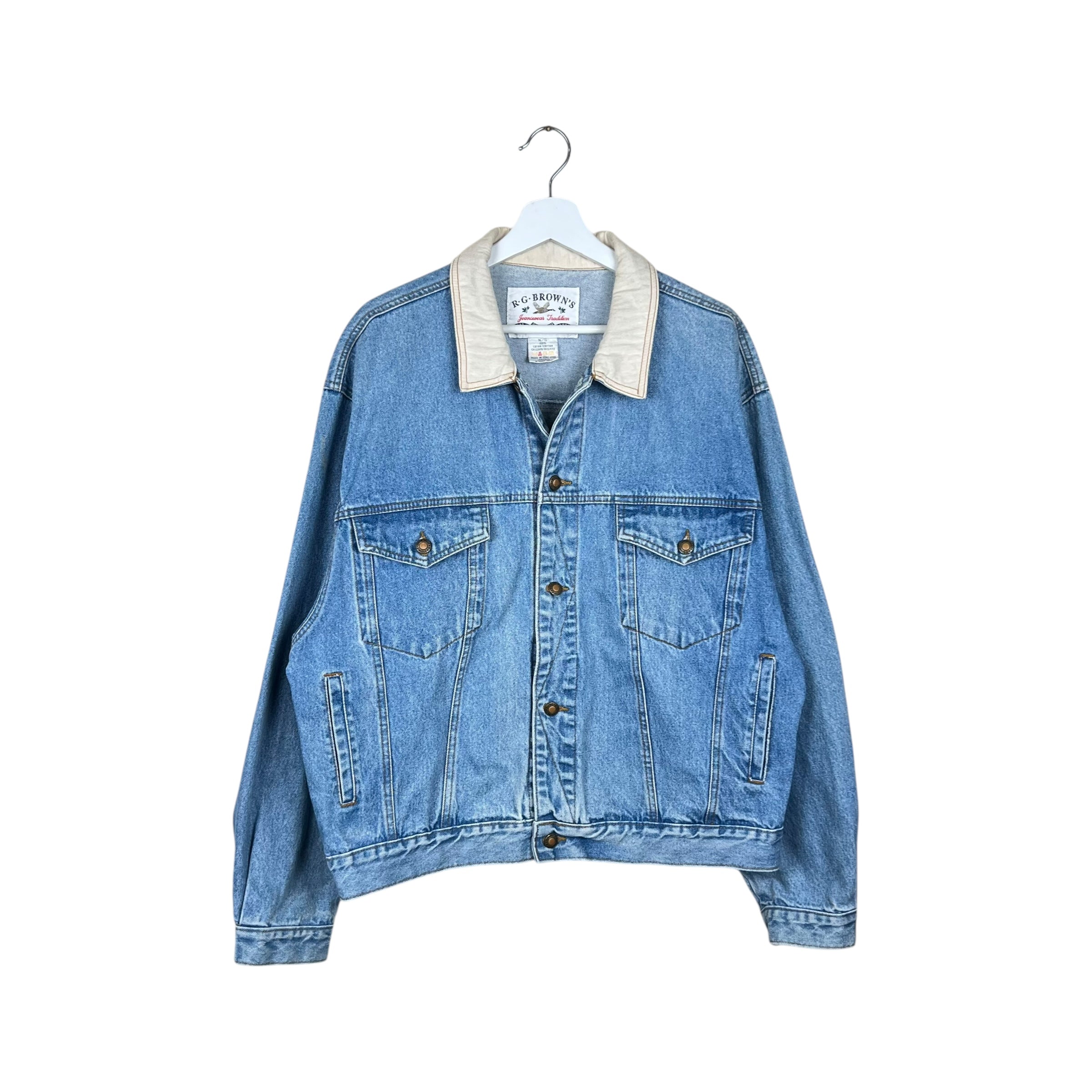 Vintage R.G. Browns Jeanswear Denim Jacket Mid Wash/Cream