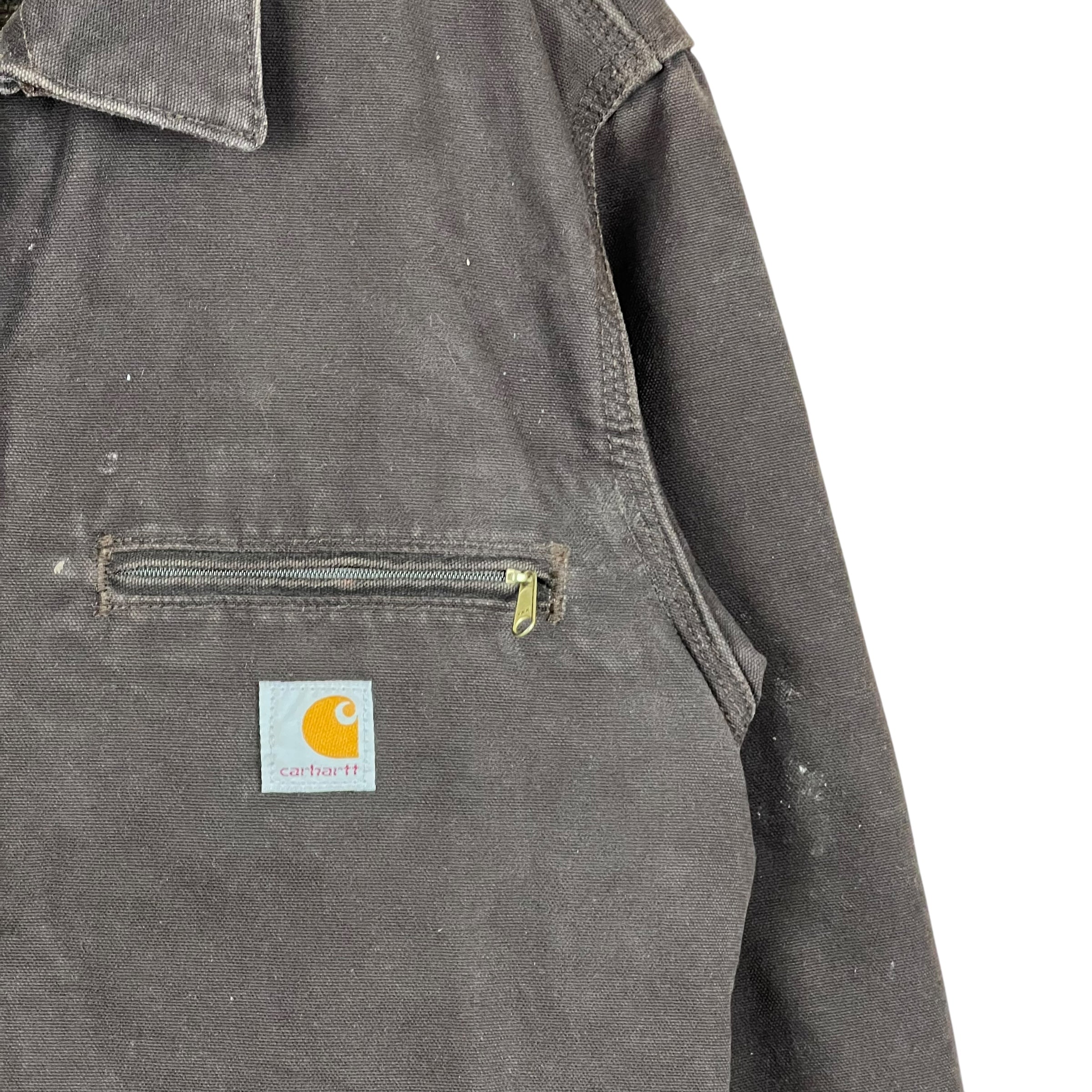 Vintage Carhartt Blanket Lined Detroit Jacket Chocolate Brown