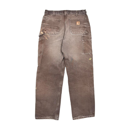 Vintage Carhartt Dungaree Fit Double Knee Pants Faded Chocolate Brown