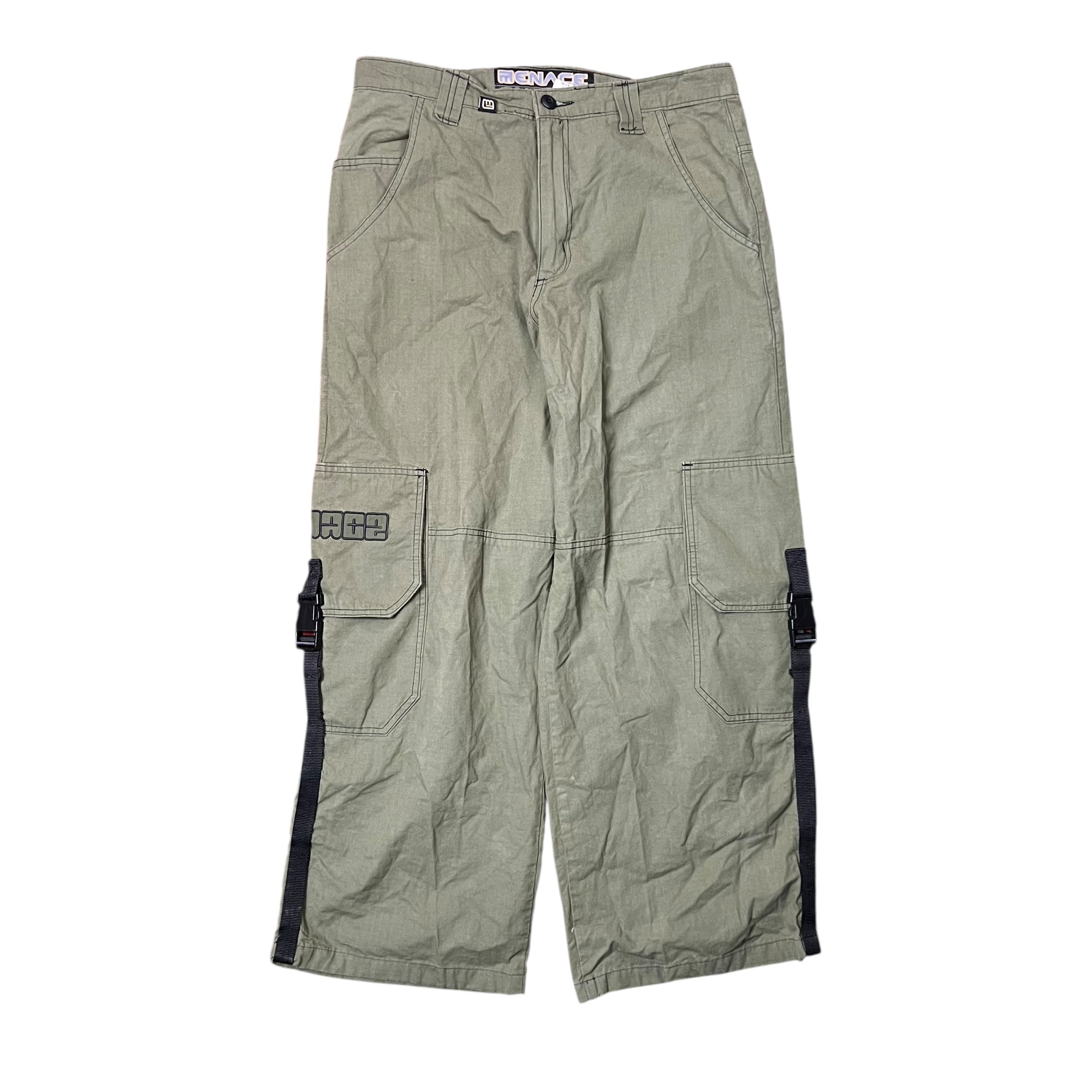 Vintage Menace Jeans Wide Cargo Pants Olive