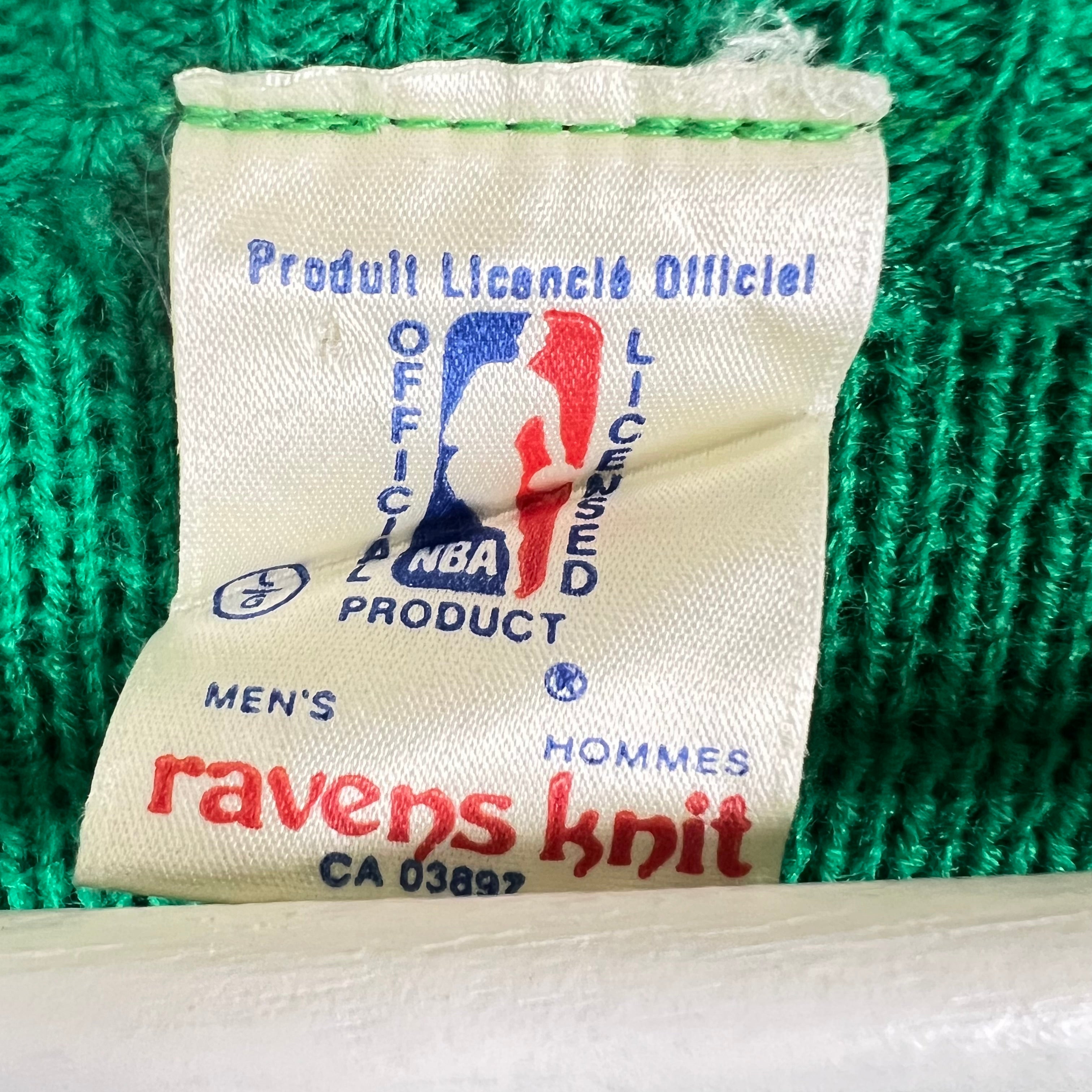 Vintage Ravens Knit NBA Boston Celtics Spellout Stripe Knit Green