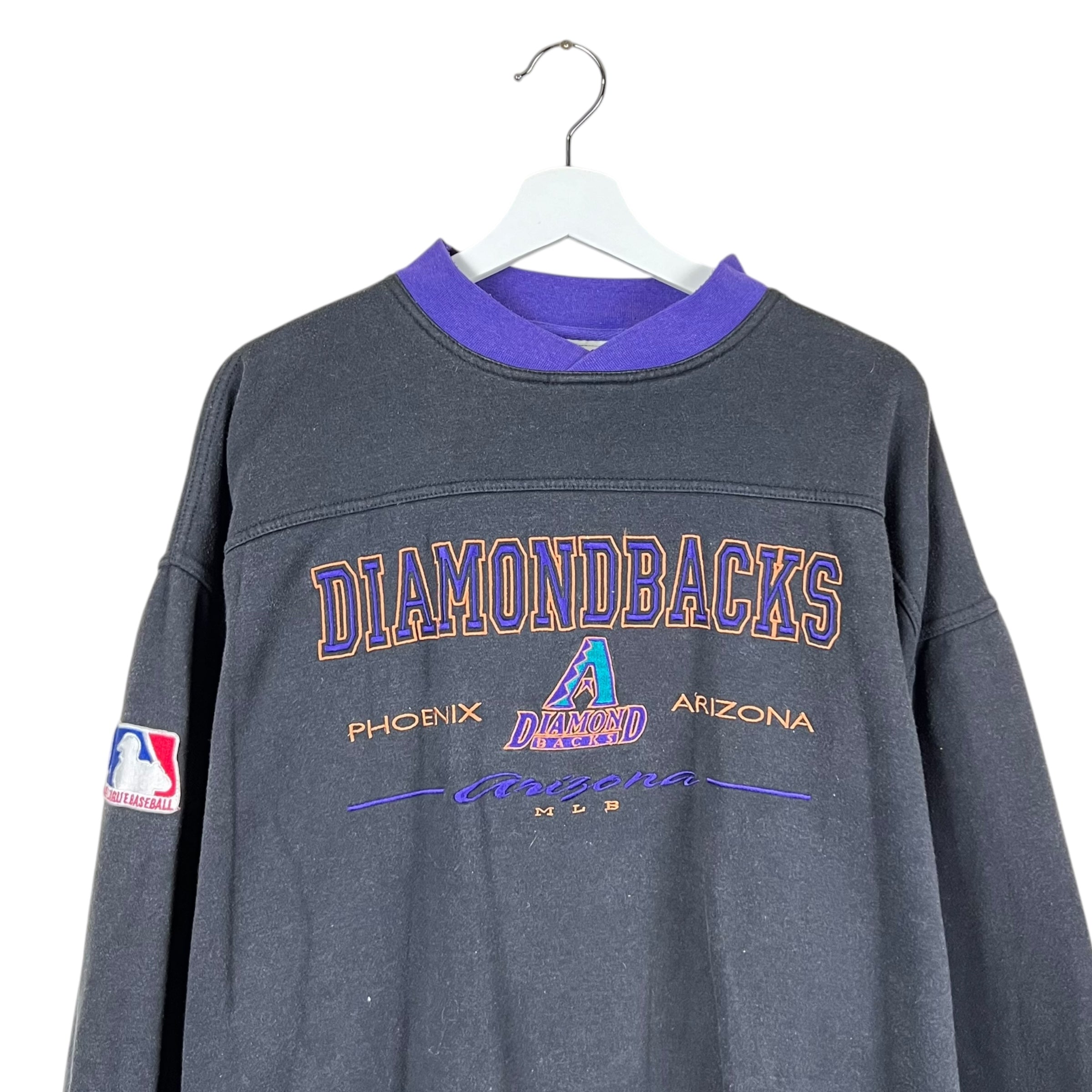 Vintage Arizona Diamondbacks Embroidered Spellout Crewneck Black