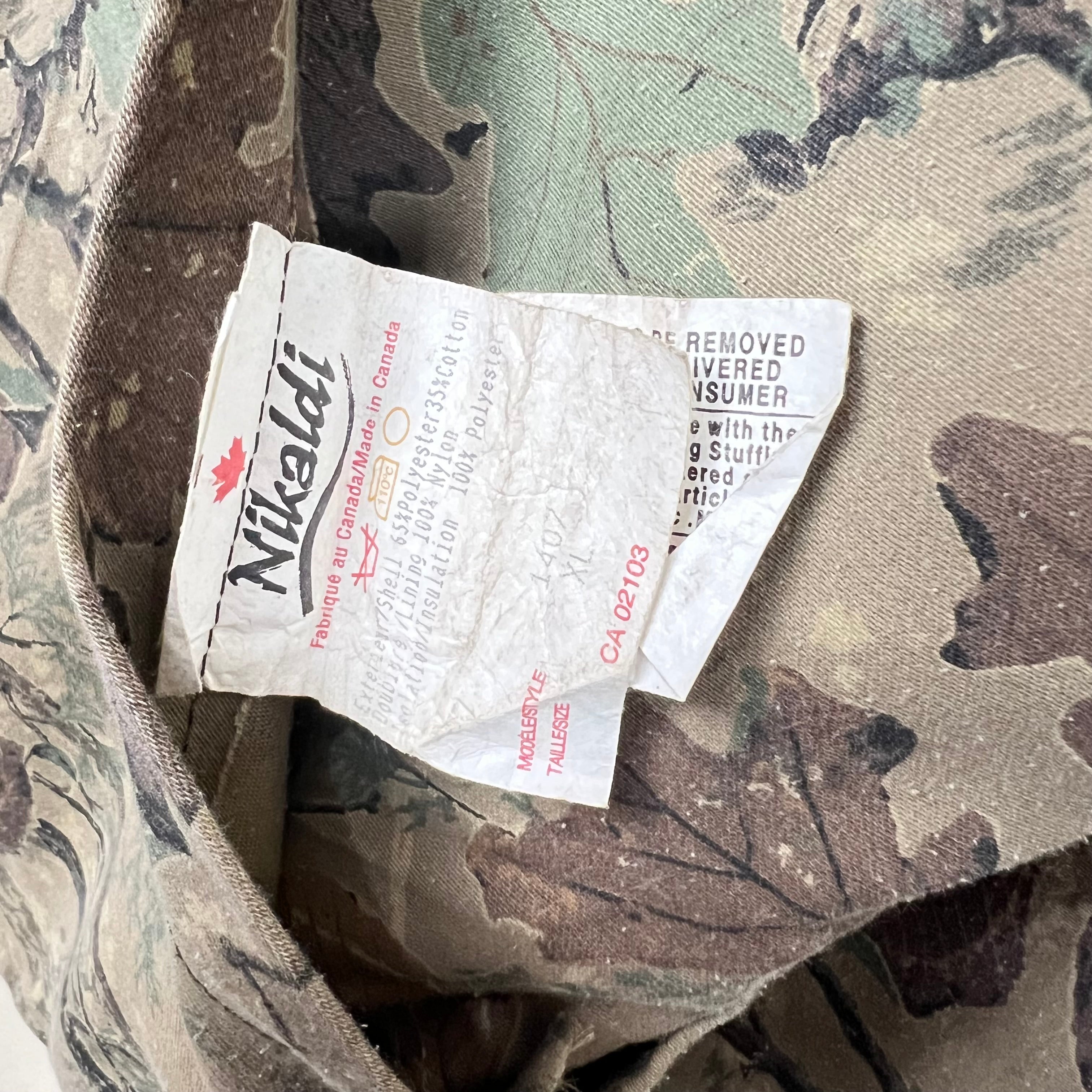 Vintage Nikaldi Reversible RealTree Puffer Bomber Jacket Camo/Orange