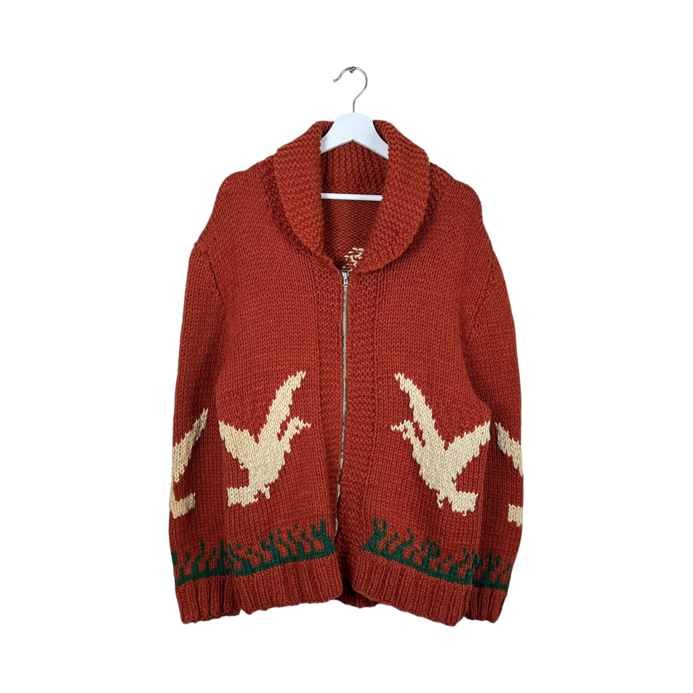 Vintage 70’s Birds Flying Cowichan Burn Orange