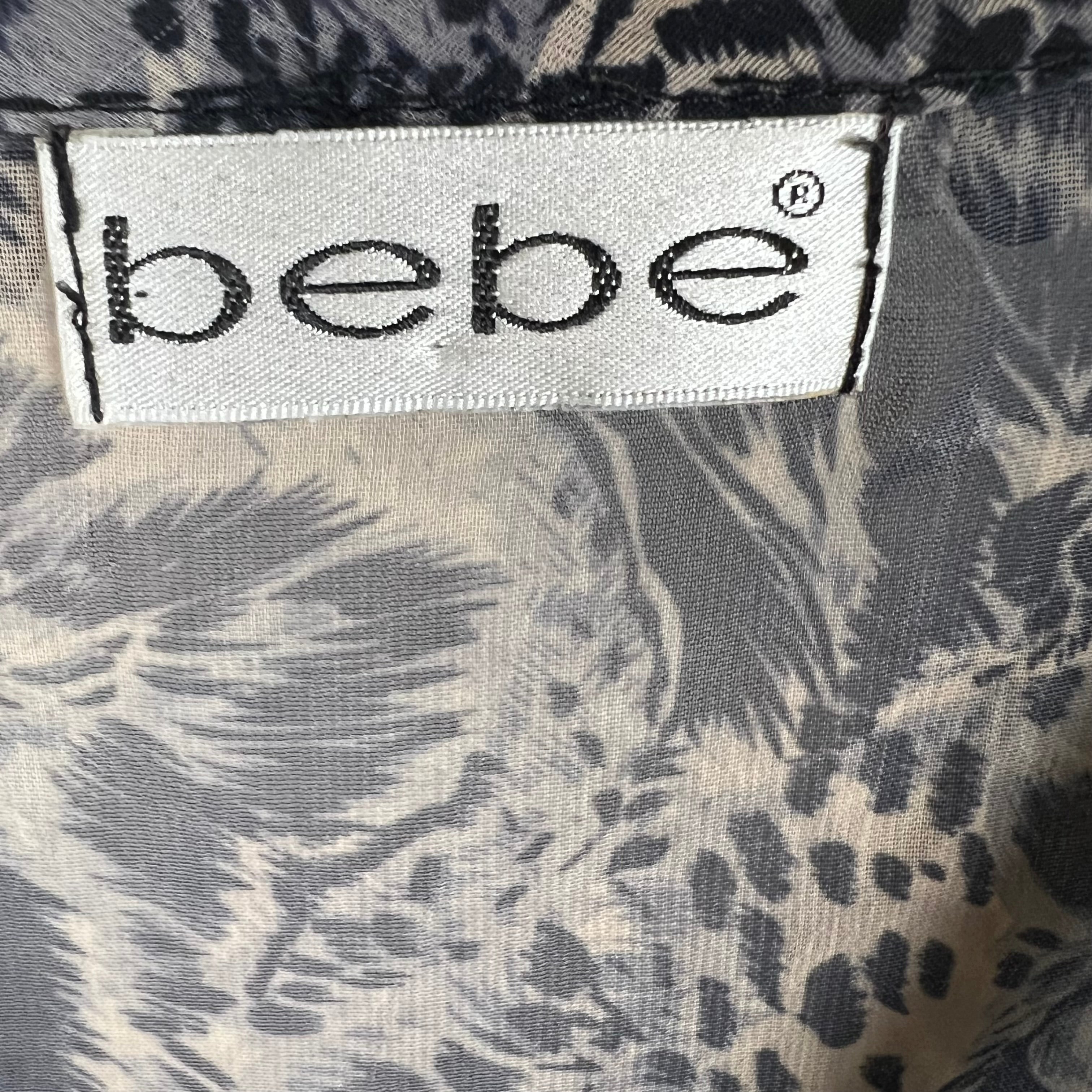 Vintage Bebe Women’s Animal Print Blouse Gray