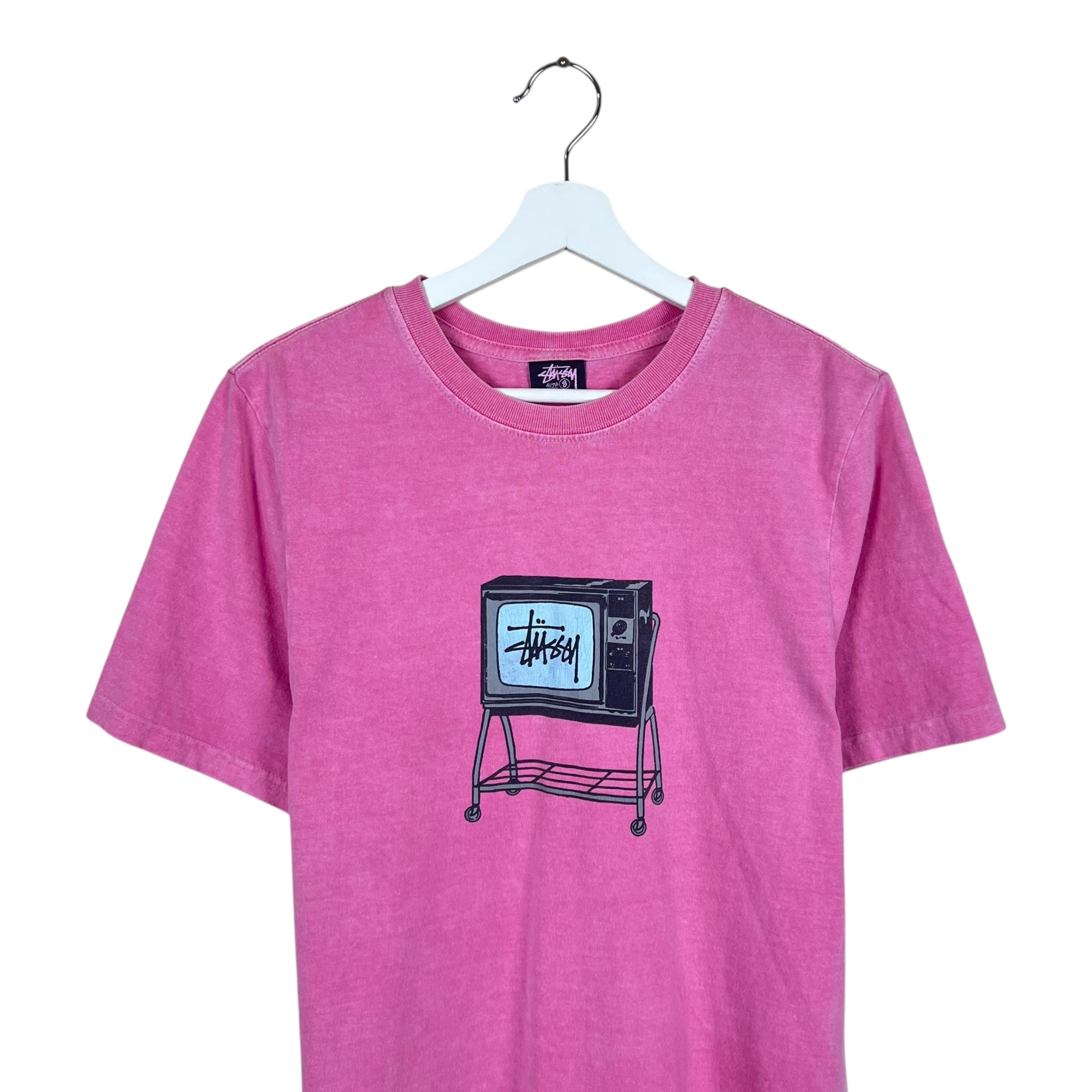 Stussy Rolling TV Pigment Dyed Tee Pink