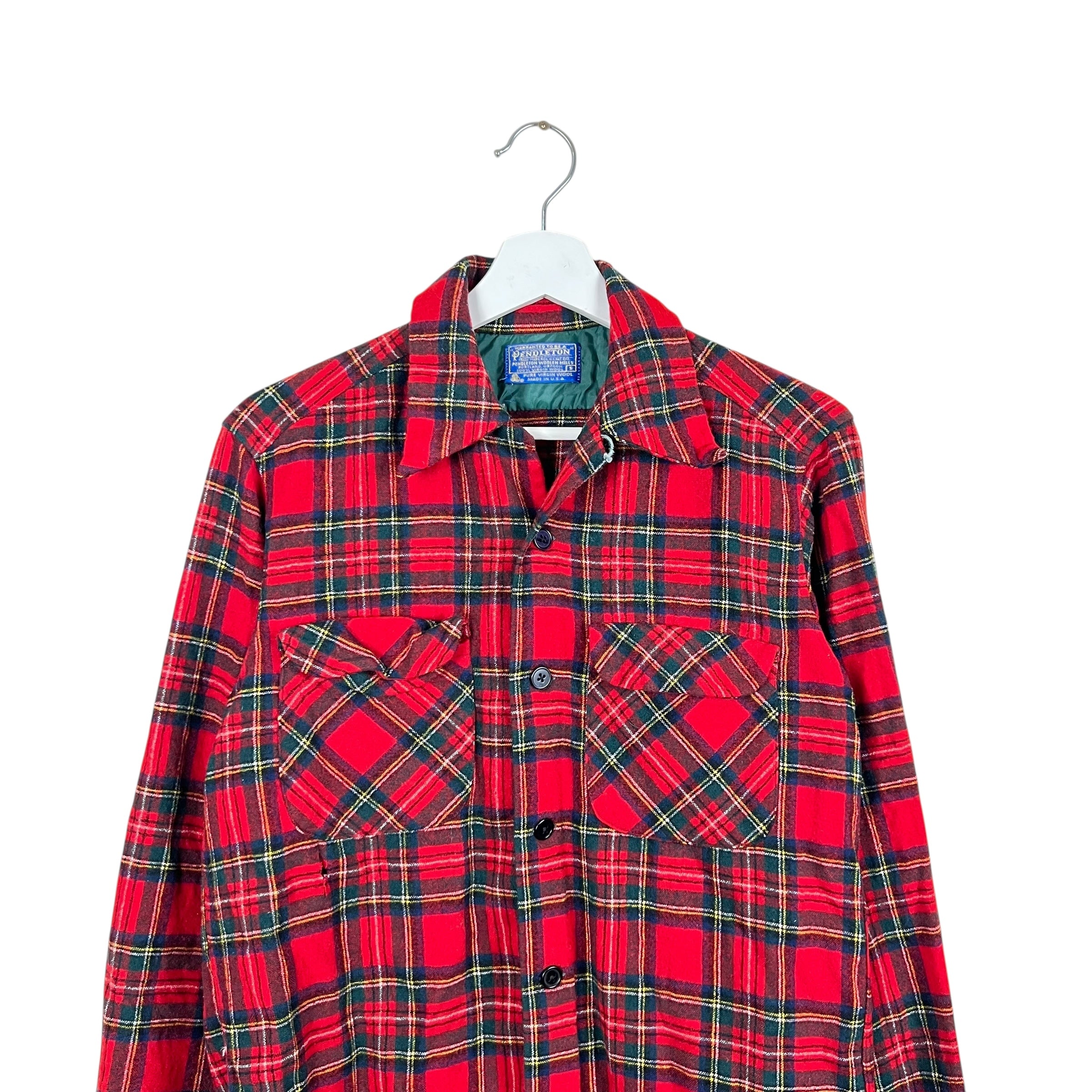 Vintage Pendleton Plaid Button Up Shirt Red