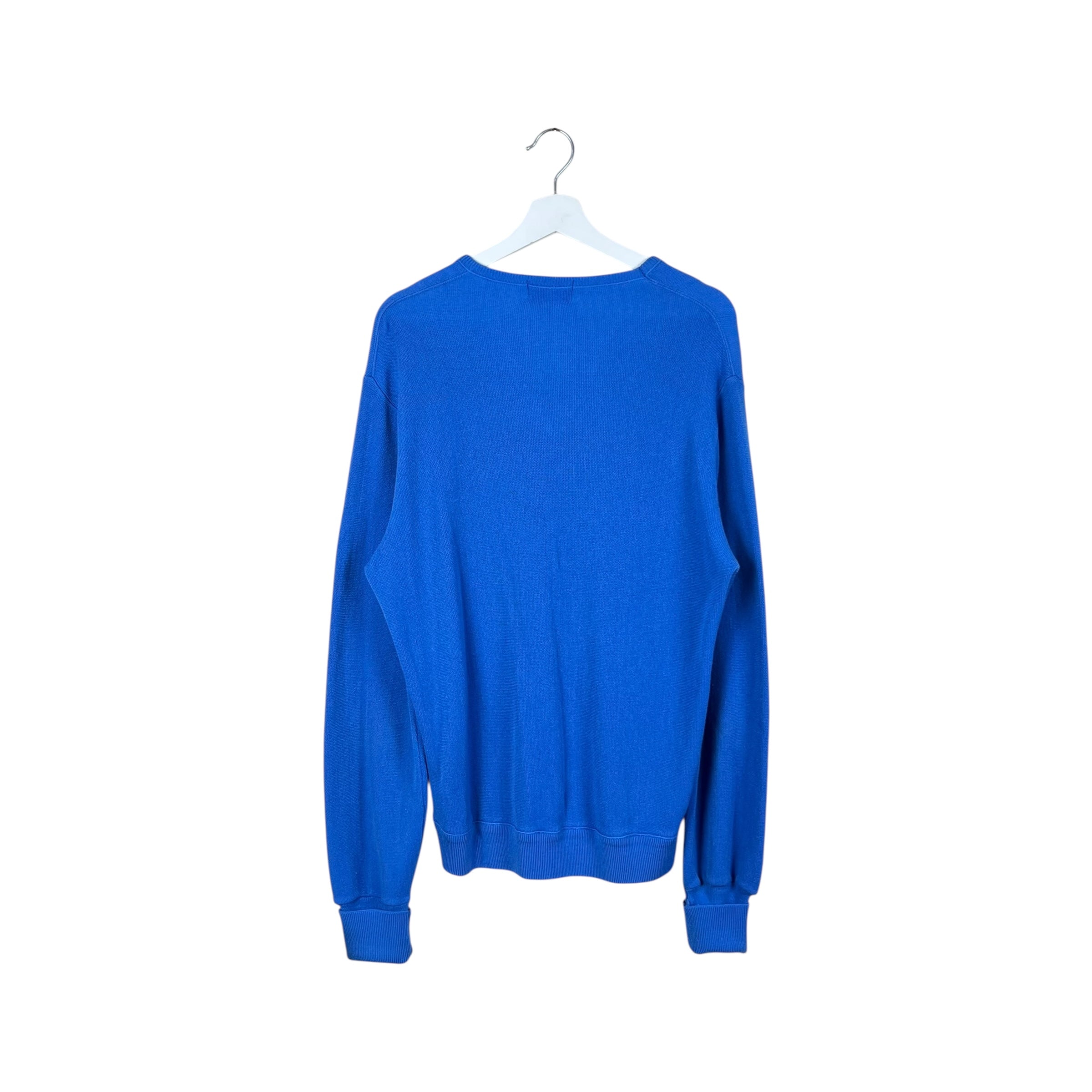 Vintage IZOD x Lacoste V Neck Logo Knit Bold Blue