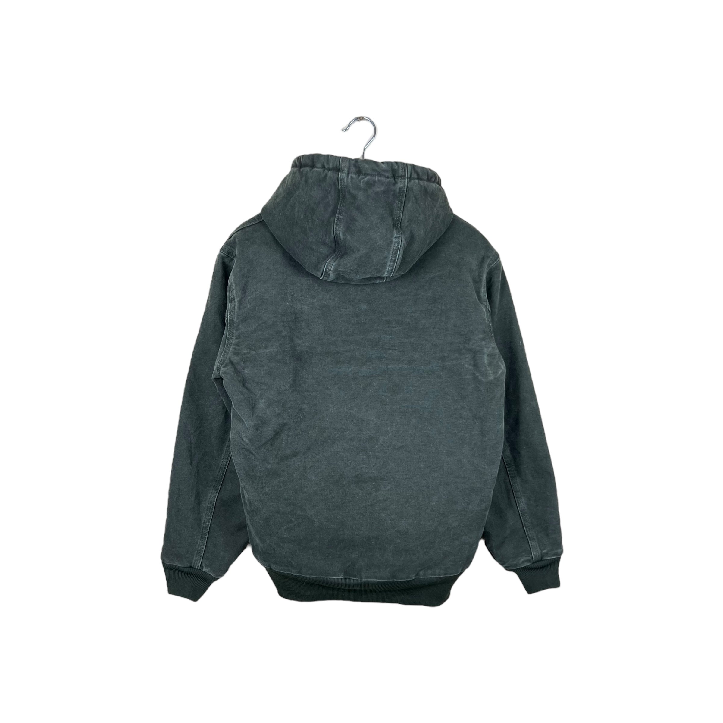 Vintage Carhartt Quilted Hooded Active Jacket Sun Faded Olive Green