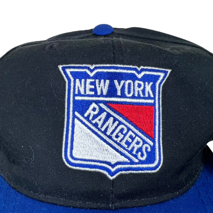 Vintage Anco Youth New York Rangers Logo SnapBack Black/Blue
