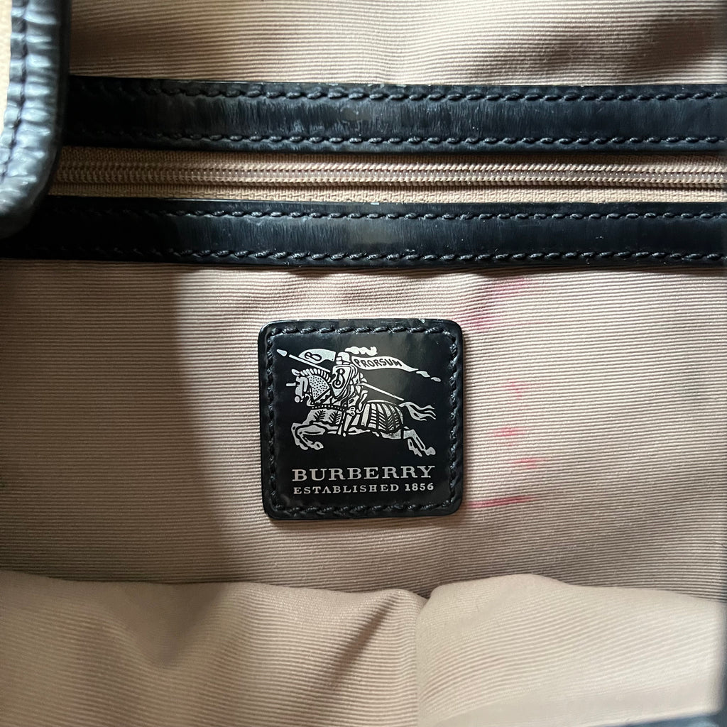 Burberry SuperNova Check Coated Canvas Hobo Bag Brown