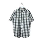 Vintage Carhartt Force Short Sleeve Button Up Grey Plaid
