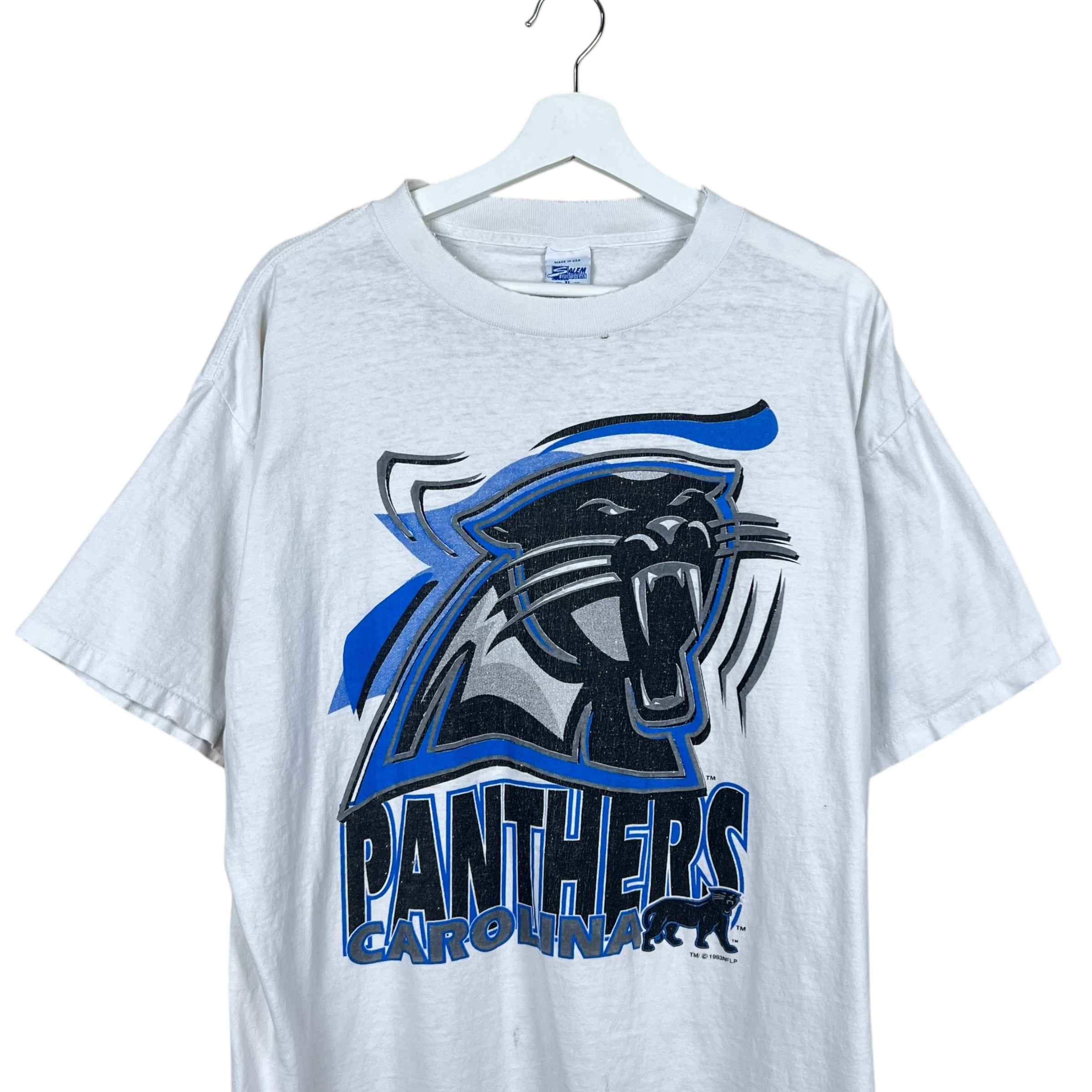 1993 Salem Carolina Panthers Big Logo Tee White