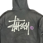 Vintage Stussy Logo Hoodie Distressed Black