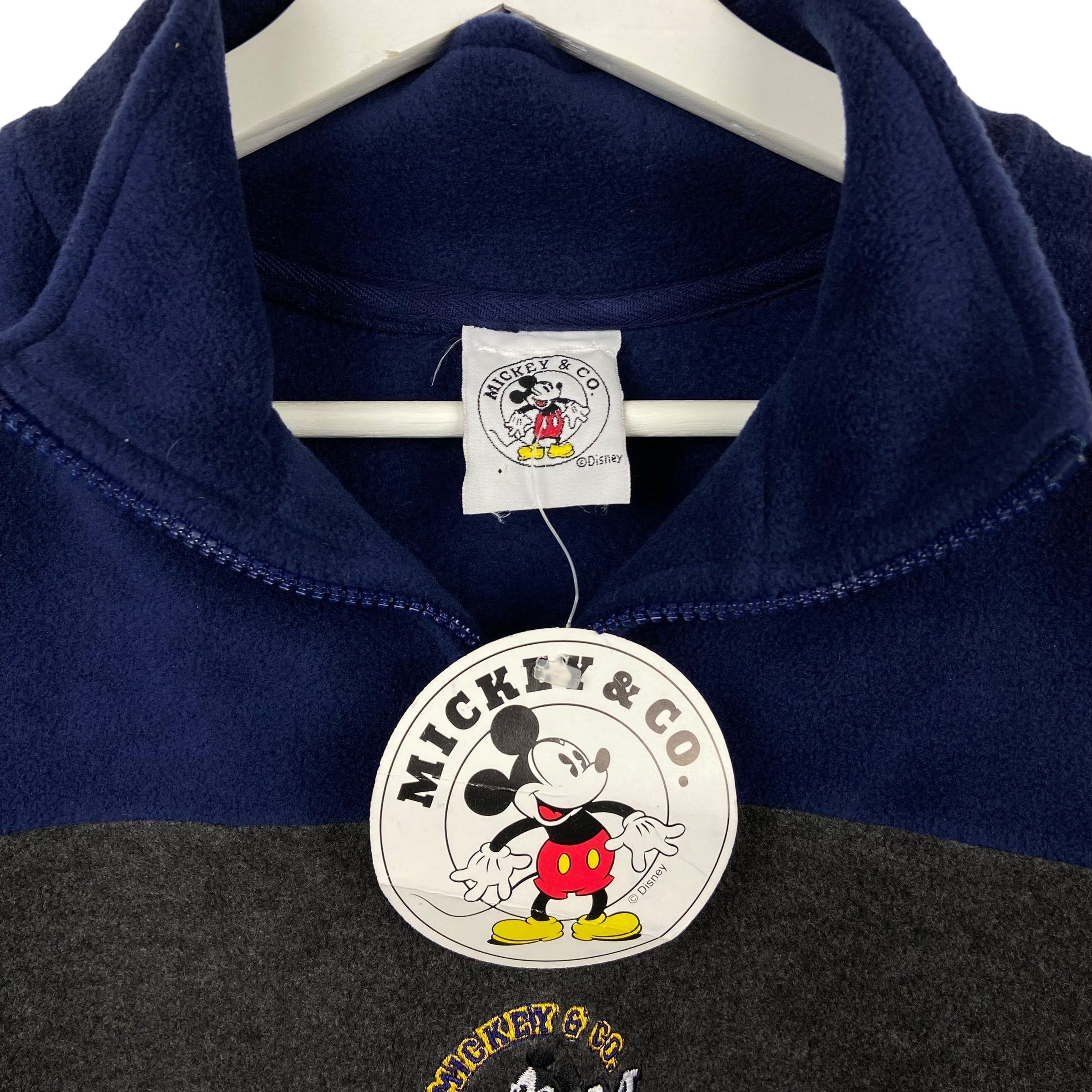 Vintage Disney Mickey Fleece Quarter Zip Fleece Jacket
