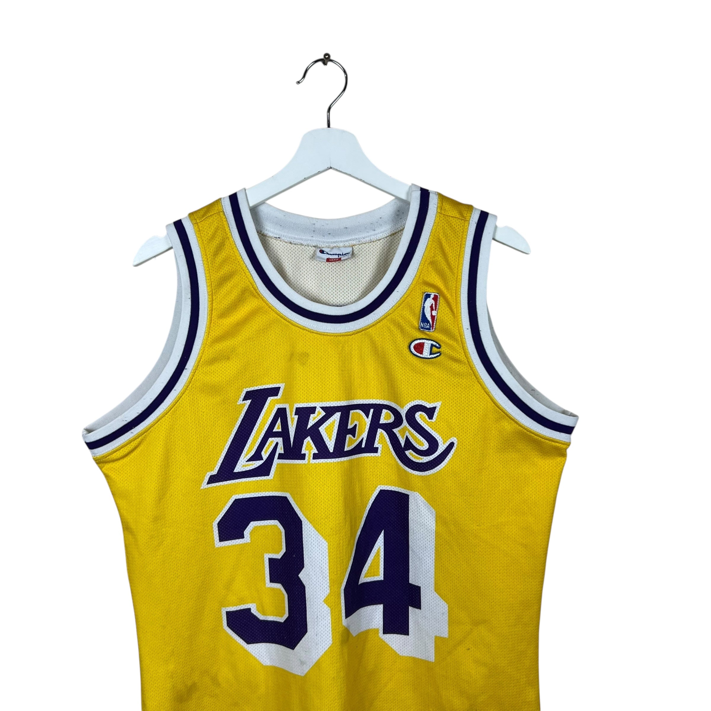Vintage 90’s Champion NBA Los Angeles Lakers Shaquille O’Neal Home Jersey