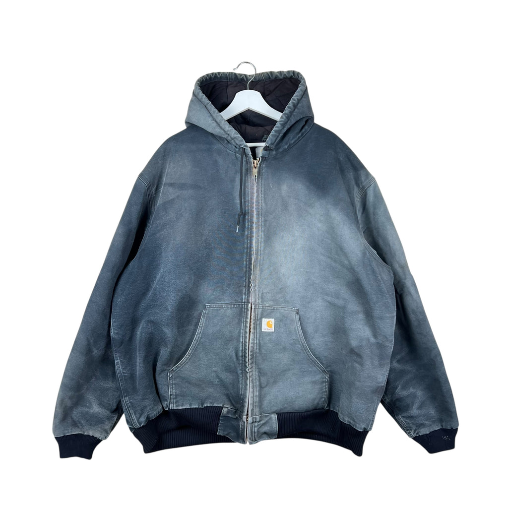 Vintage Carhartt Insulated Hooded Active Jacket Sun Faded Black