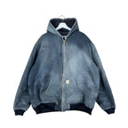 Vintage Carhartt Insulated Hooded Active Jacket Sun Faded Black