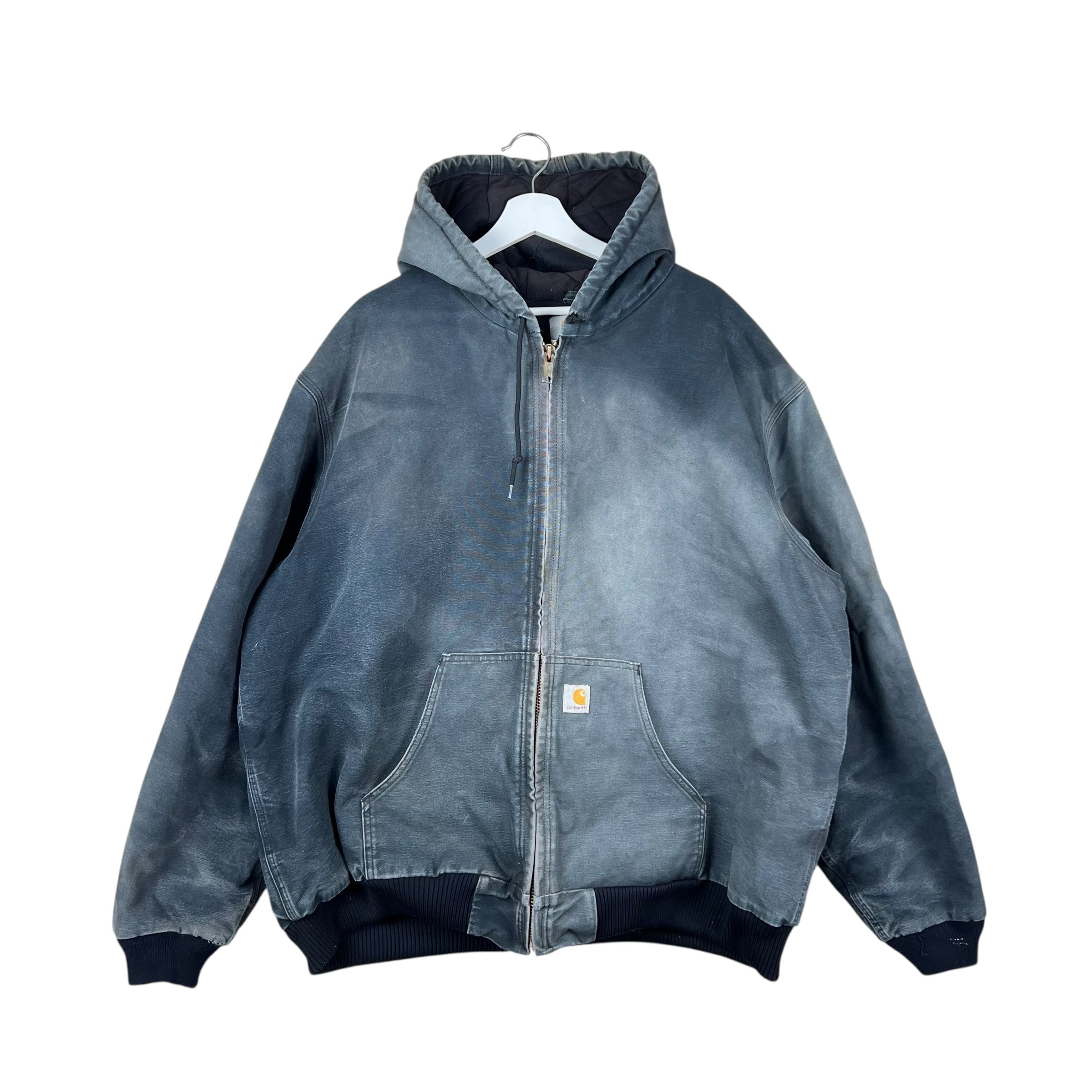 Vintage Carhartt Insulated Hooded Active Jacket Sun Faded Black