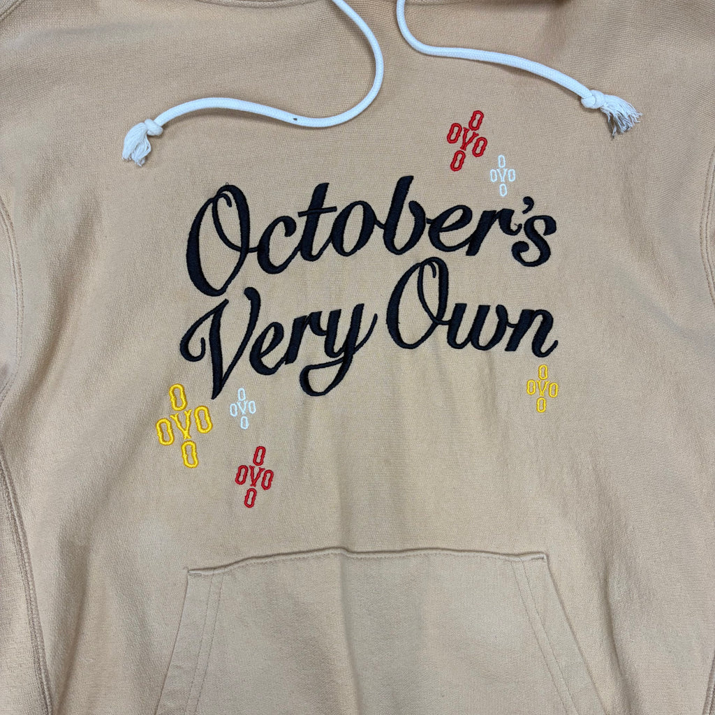 OVO Pompom Script Hoodie Beige